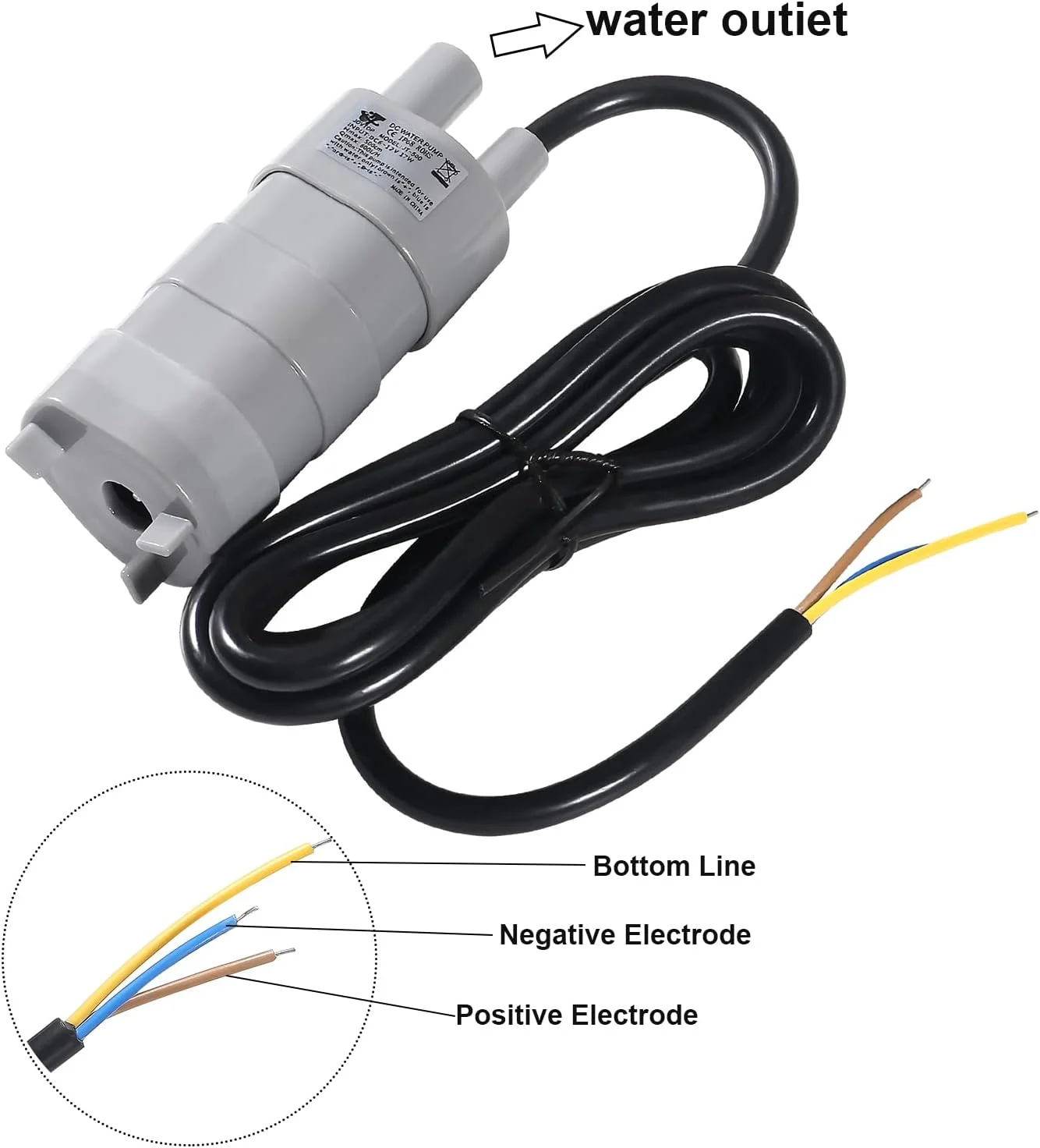 پمپ آب شناور 24 ولت، پمپ های جریان بالا 1.2 آمپر، 14 لیتر در دقیقه 600 لیتر در ساعت DC 24 ولت 17 وات، پمپ آب مینیاتوری کم صدا، کابل 1.5 متری، ارتفاع 5 متری برای خانه موتوری، حوض، آکواریوم، مخزن ماهی، فواره 1 عدد