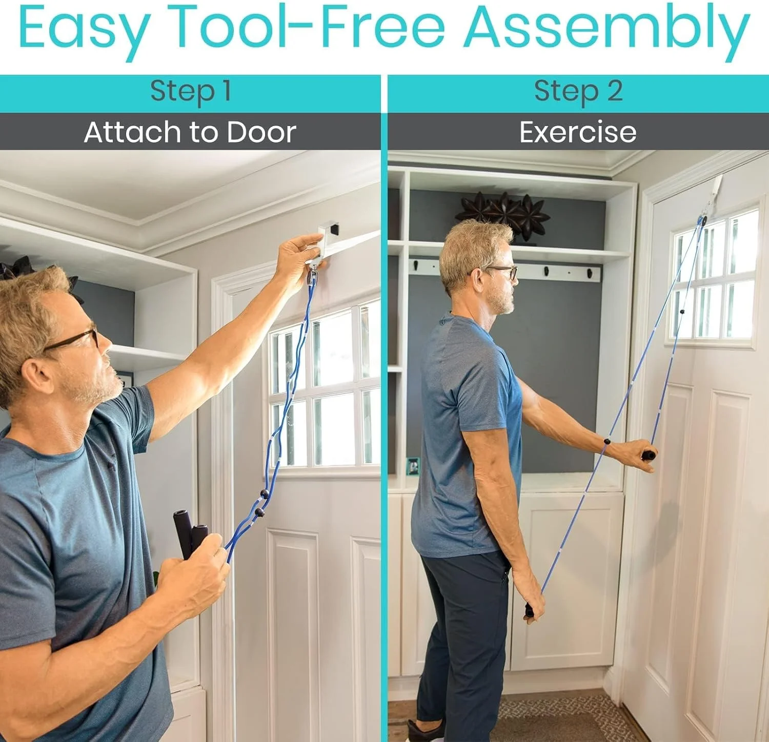 قرقره شانه Vive برای توانبخشی، تمرینات توانبخشی بازو، سیستم تمرین برای شانه یخ زده، فیزیوتراپی، کشش انعطاف پذیری، تقویت دامنه حرکتی - آبی