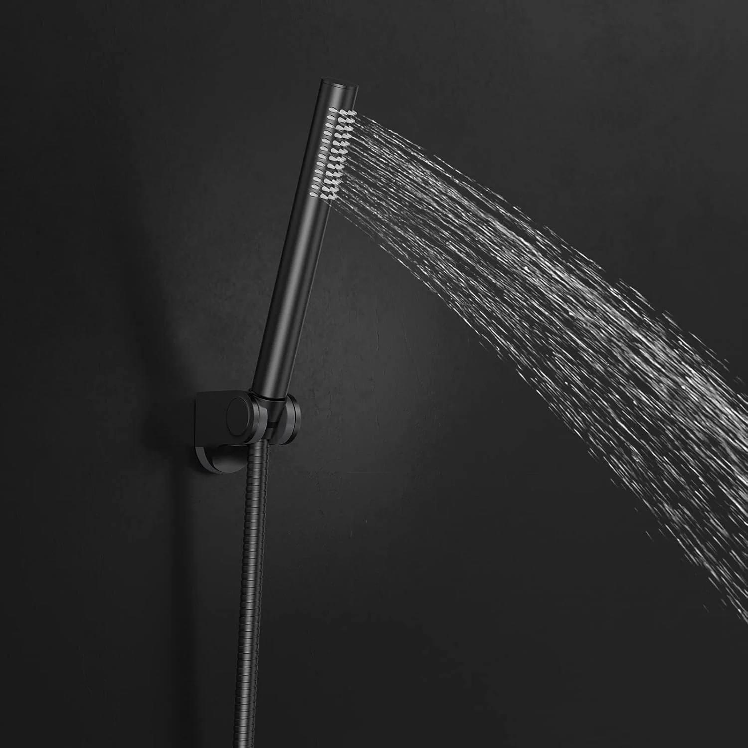 سردوش دستی برنجی فشار قوی با نازل های لاستیکی با قابلیت تمیز کردن آسان، تک حالته (سردوش مشکی)