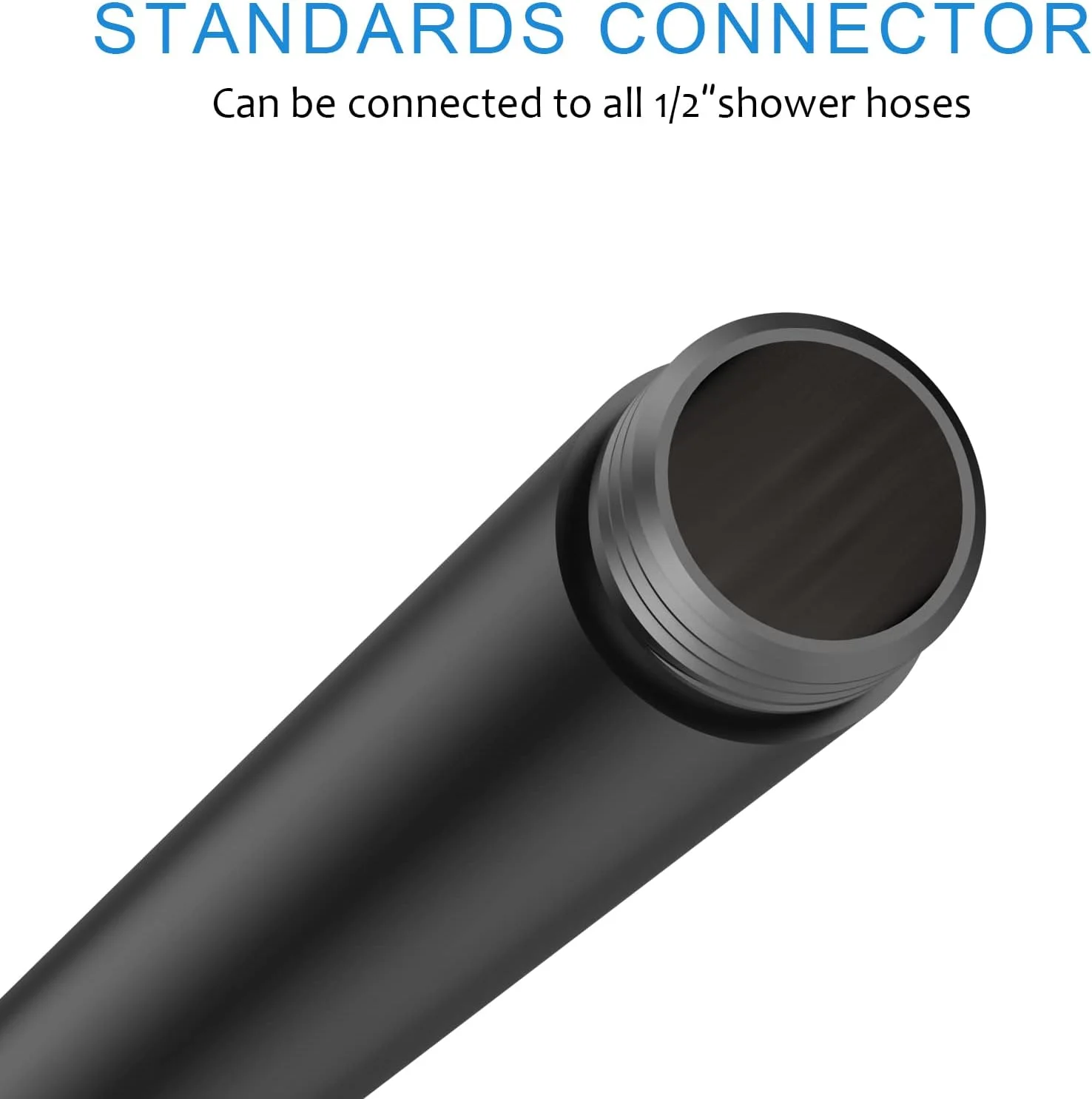 سردوش دستی برنجی فشار قوی با نازل های لاستیکی با قابلیت تمیز کردن آسان، تک حالته (سردوش مشکی)