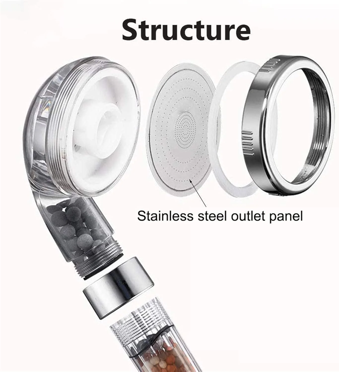 سردوش حمام SIKREA با 3 حالت قابل تنظیم، سردوش دستی حمام، صرفه جویی در آب تحت فشار، فیلتر مواد معدنی آنیونی، سردوش فشار قوی (رنگ: آبی)