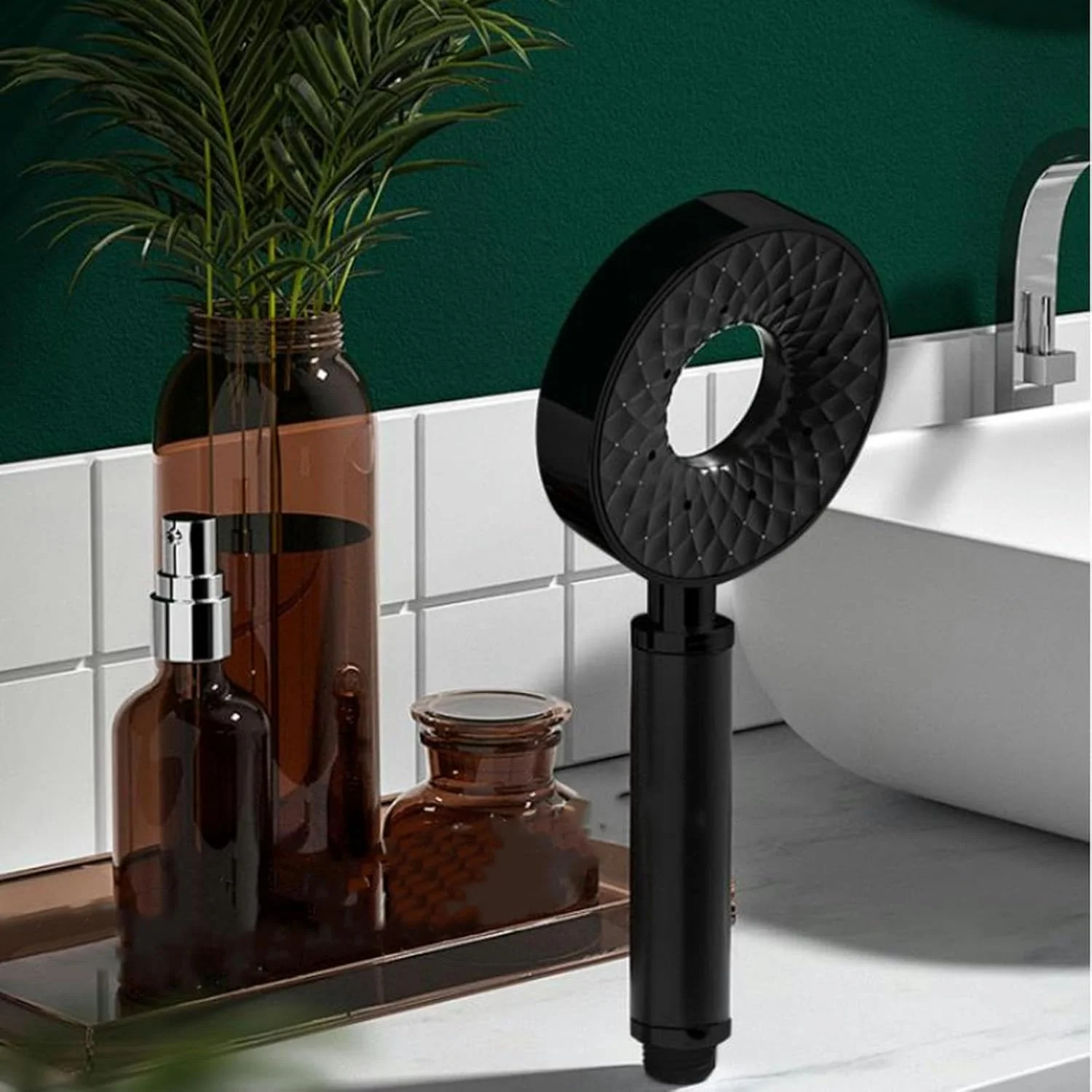 سردوش قابل تنظیم بارانی با سر دوش دستی گرد، نازل سر دوش، لوازم جانبی حمام