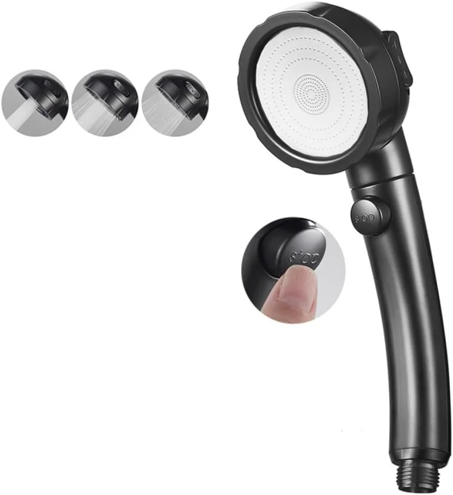 سردوش حمام نقره ای مشکی قابل تنظیم با 3 حالت، سردوش دستی فشار قوی، مجموعه سردوش حمام تحت فشار به همراه شلنگ، سردوش مشکی سردوش حمام نقره ای مشکی قابل تنظیم با 3 حالت، سردوش دستی فشار قوی، مجموعه سردوش حمام تحت فشار به همراه شلنگ، سردوش مشکی