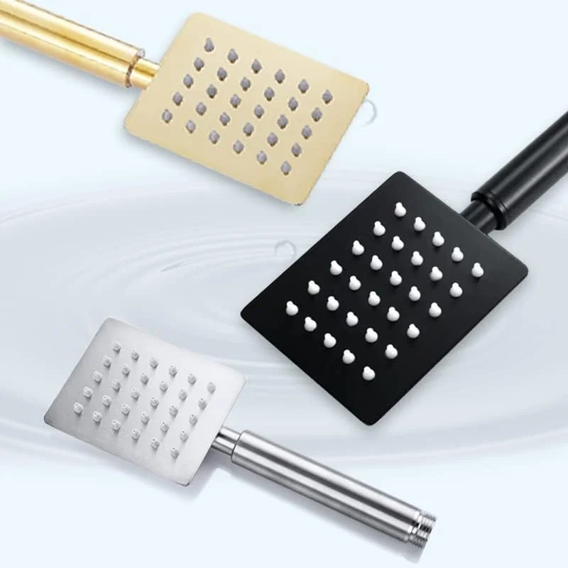 سردوش دستی حمام AETOOL از جنس استیل ضد زنگ، سردوش بارانی دستی با پنل بزرگ، مربعی و دایره ای، رنگ طلایی برس خورده و مشکی (مربعی برس خورده)