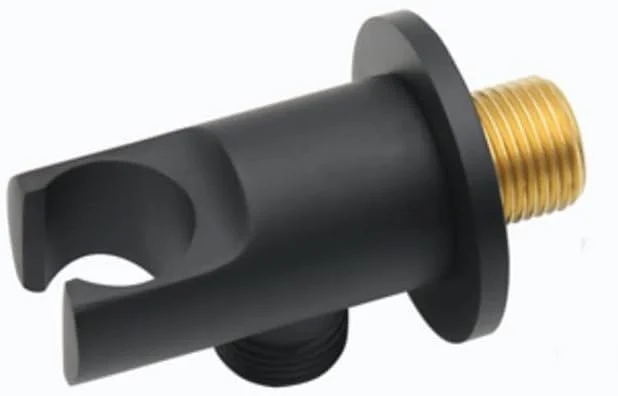 سردوش دستی برنجی AETOOL - نگهدارنده دیواری دوش دستی مشکی مات یا طلایی برس خورده برای حمام مدل SH05 (مشکی)