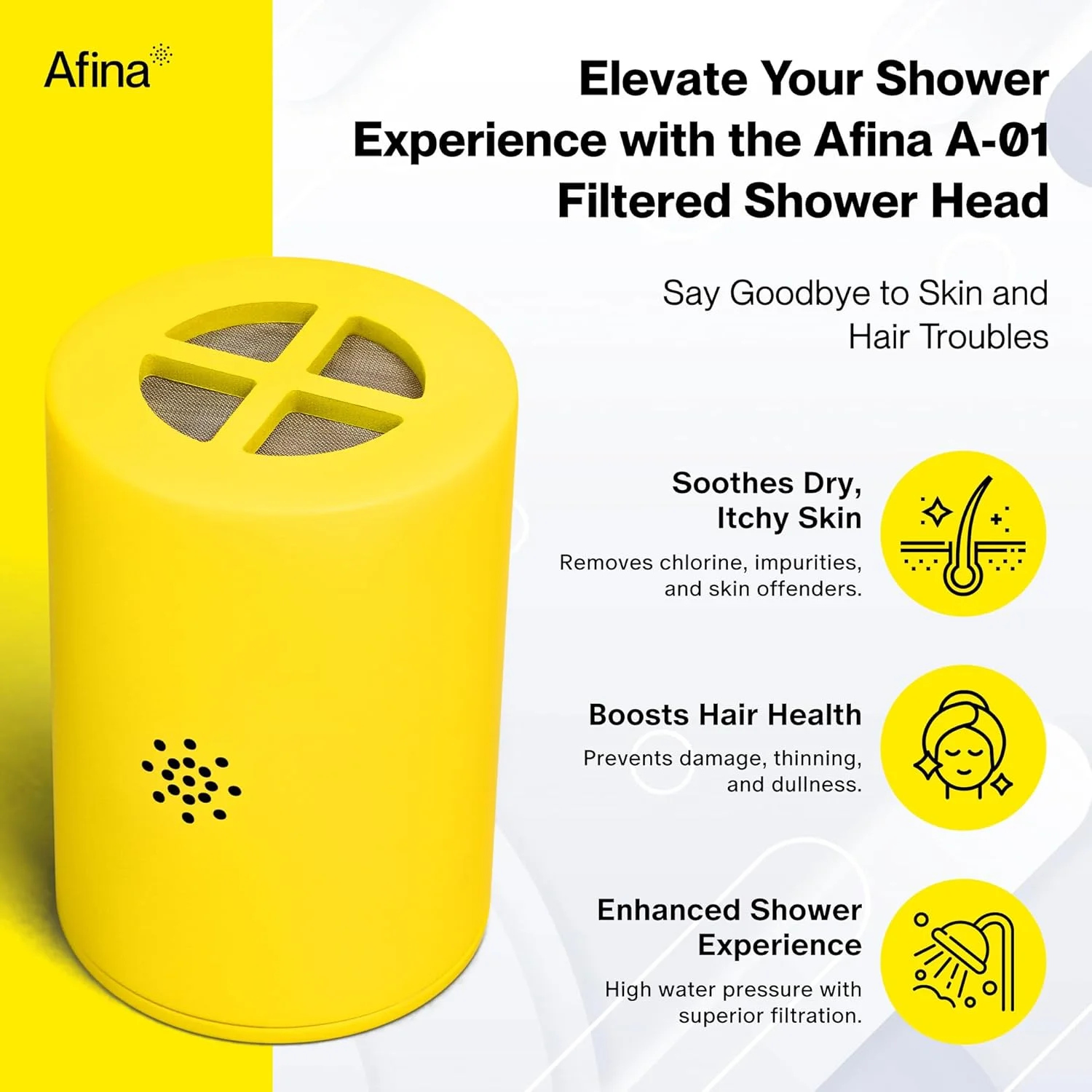 فیلتر جایگزین Afina A-01 برای سر دوش فیلتردار Afina - دوش فشار قوی - کاهش خشکی و خارش پوست، شوره سر، اگزما و بهبود چشمگیر وضعیت پوست و مو