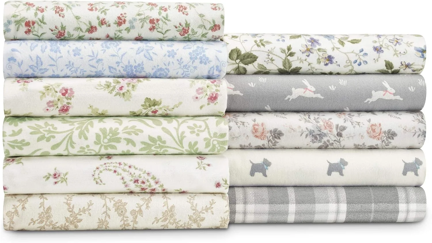 لورا اشلی - ست ملحفه دونفره، ست روتختی پنبه ساتن نرم - دکوراسیون منزل شیک، لطیف و تنفس پذیر (بریستول پیزلی، دونفره)