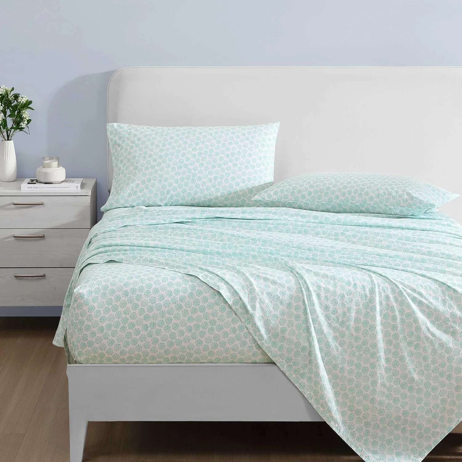 لورا اشلی - ست ملحفه کویین، ست روتختی پرکال پنبه ای، دکوراسیون منزل سبک و قابل تنفس (Margate Shells Blue, Queen) لورا اشلی - ست ملحفه کویین، ست روتختی پرکال پنبه ای، دکوراسیون منزل سبک و قابل تنفس (Margate Shells Blue, Queen)