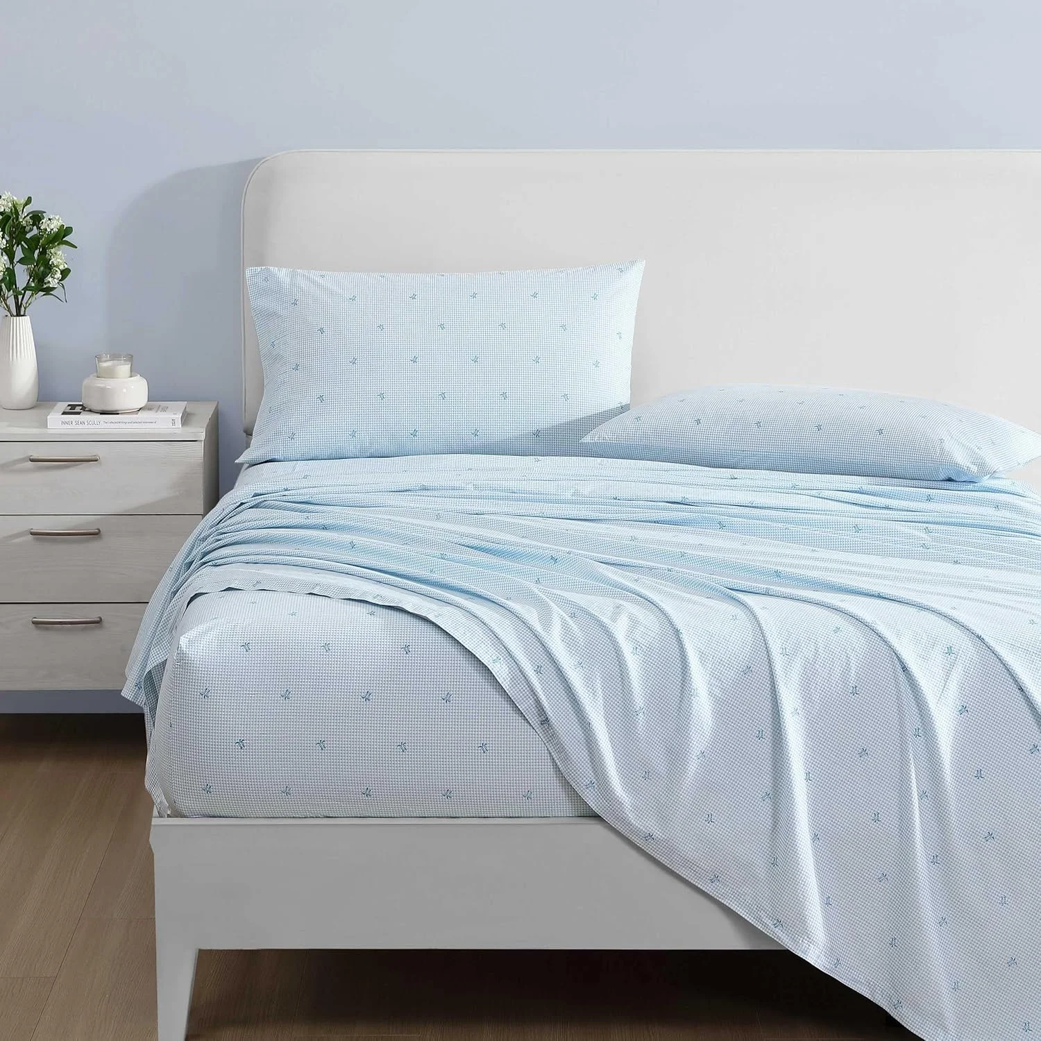 لورا اشلی - ست ملحفه دونفره، ست روتختی پرکال پنبه ای، دکوراسیون منزل سبک و قابل تنفس (چهارخانه لاک پشتی آبی، دونفره) لورا اشلی - ست ملحفه دونفره، ست روتختی پرکال پنبه ای، دکوراسیون منزل سبک و قابل تنفس (چهارخانه لاک پشتی آبی، دونفره)