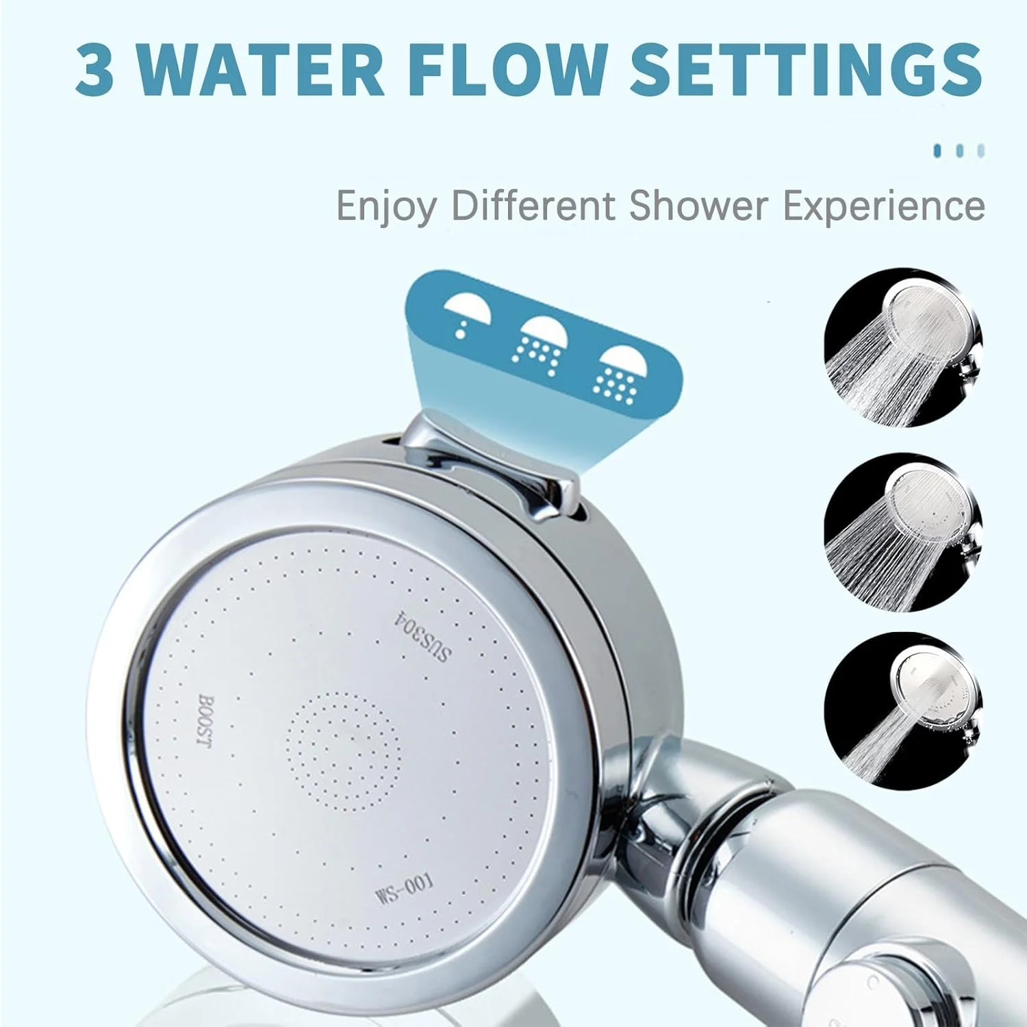 سردوش دستی Aputue، سردوش دستی فشار قوی با دکمه توقف روشن/خاموش، 3 حالت پاشش، سردوش حمام قابل جدا شدن با فیلترهای پنبه ای (مشکی) سردوش دستی Aputue، سردوش دستی فشار قوی با دکمه توقف روشن/خاموش، 3 حالت پاشش، سردوش حمام قابل جدا شدن با فیلترهای پنبه ای (مشکی)