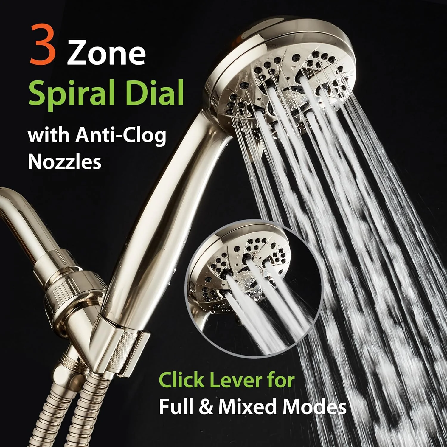 سردوش دستی آکوا دنس با فشار بالا، 6 حالته، روکش نیکل برس خورده و شلنگ استیل ضد زنگ. به طور مستقل تست شده و مطابق با استانداردهای کیفیت و عملکرد ایالات متحده است! سردوش دستی آکوا دنس با فشار بالا، 6 حالته، روکش نیکل برس خورده و شلنگ استیل ضد زنگ. به طور مستقل تست شده و مطابق با استانداردهای کیفیت و عملکرد ایالات متحده است!