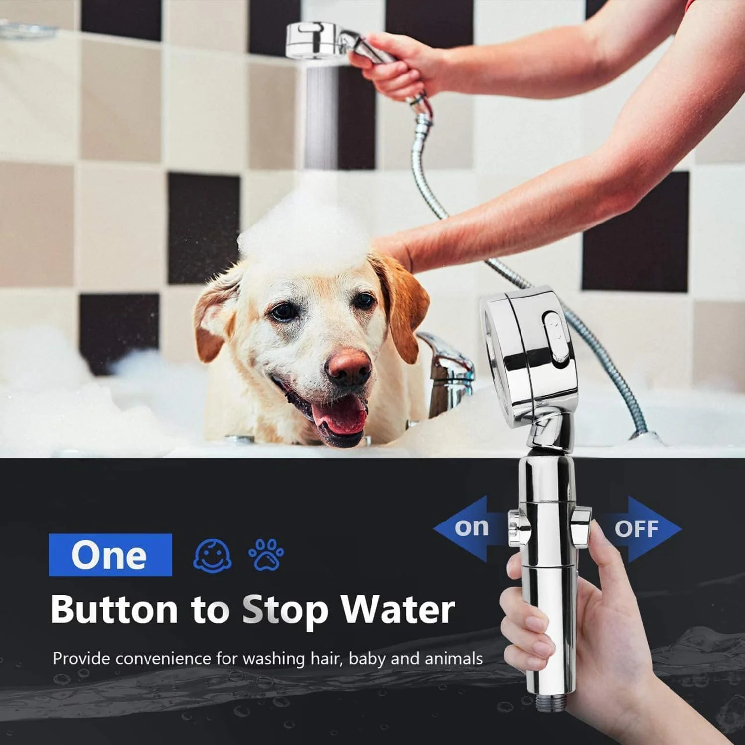 سردوش دستی Aputue، سردوش دستی فشار قوی با دکمه توقف روشن/خاموش، 3 حالت پاشش، سردوش حمام قابل جدا شدن با فیلترهای پنبه ای (مشکی) سردوش دستی Aputue، سردوش دستی فشار قوی با دکمه توقف روشن/خاموش، 3 حالت پاشش، سردوش حمام قابل جدا شدن با فیلترهای پنبه ای (مشکی)