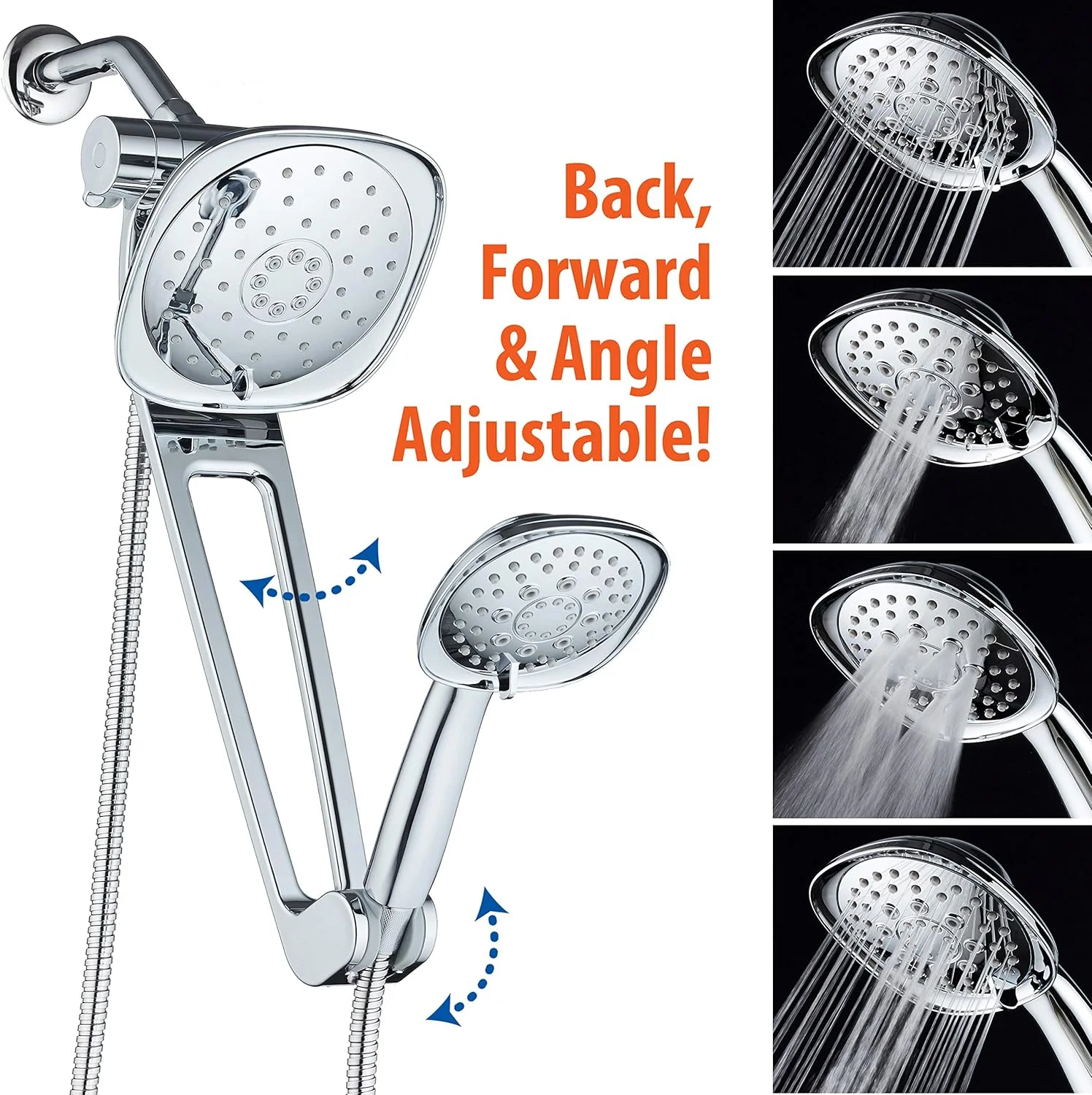 سیستم ترکیبی لوکس اسپا 3 طرفه AQUABAR با فشار بالا و بازوی اکستنشن 18 اینچی قابل تنظیم برای دسترسی و تحرک آسان - استفاده از سر دوش بارانی 7.5 اینچی و دستی به صورت جداگانه یا با هم - روکش تمام کروم سیستم ترکیبی لوکس اسپا 3 طرفه AQUABAR با فشار بالا و بازوی اکستنشن 18 اینچی قابل تنظیم برای دسترسی و تحرک آسان - استفاده از سر دوش بارانی 7.5 اینچی و دستی به صورت جداگانه یا با هم - روکش تمام کروم