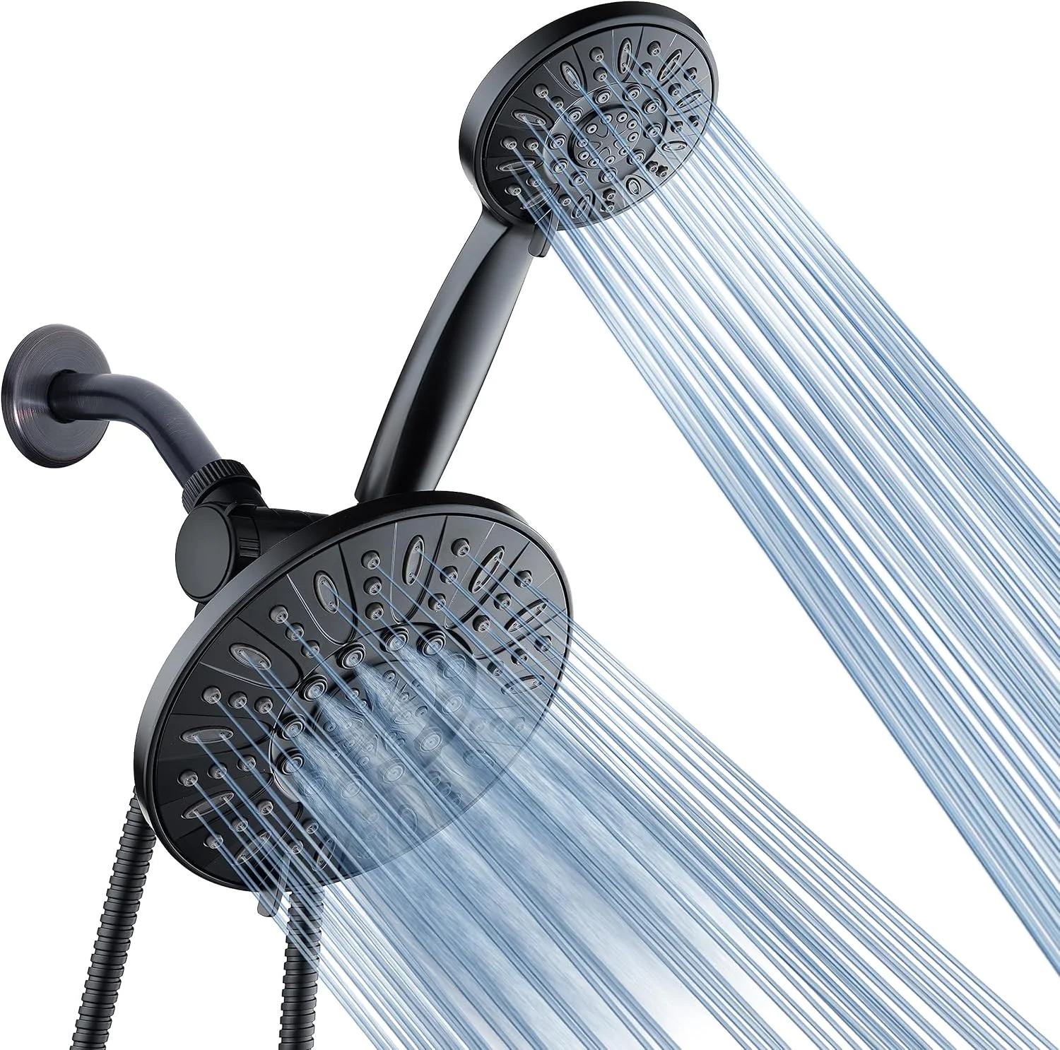 ست دوش حمام سه حالته فشار قوی AquaDance 7 اینچی ممتاز - لذت بردن از سردوش بارانی لوکس و دوش دستی 6 حالته به طور جداگانه یا با هم - روکش مشکی مات