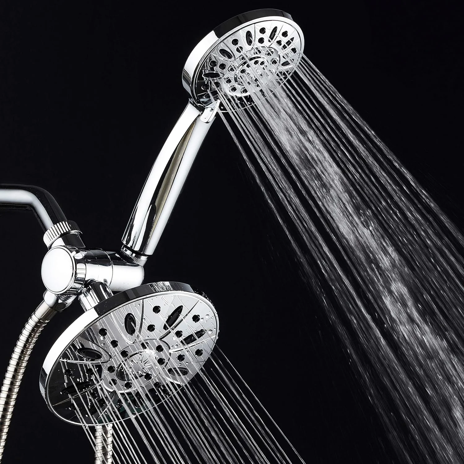 ست دوش حمام سه حالته آکوا دنس با فشار بالا، ترکیبی از بهترین ها - لذت بردن از سردوش بارانی لوکس و دوش دستی 6 حالته به صورت جداگانه یا با هم، روکش کروم