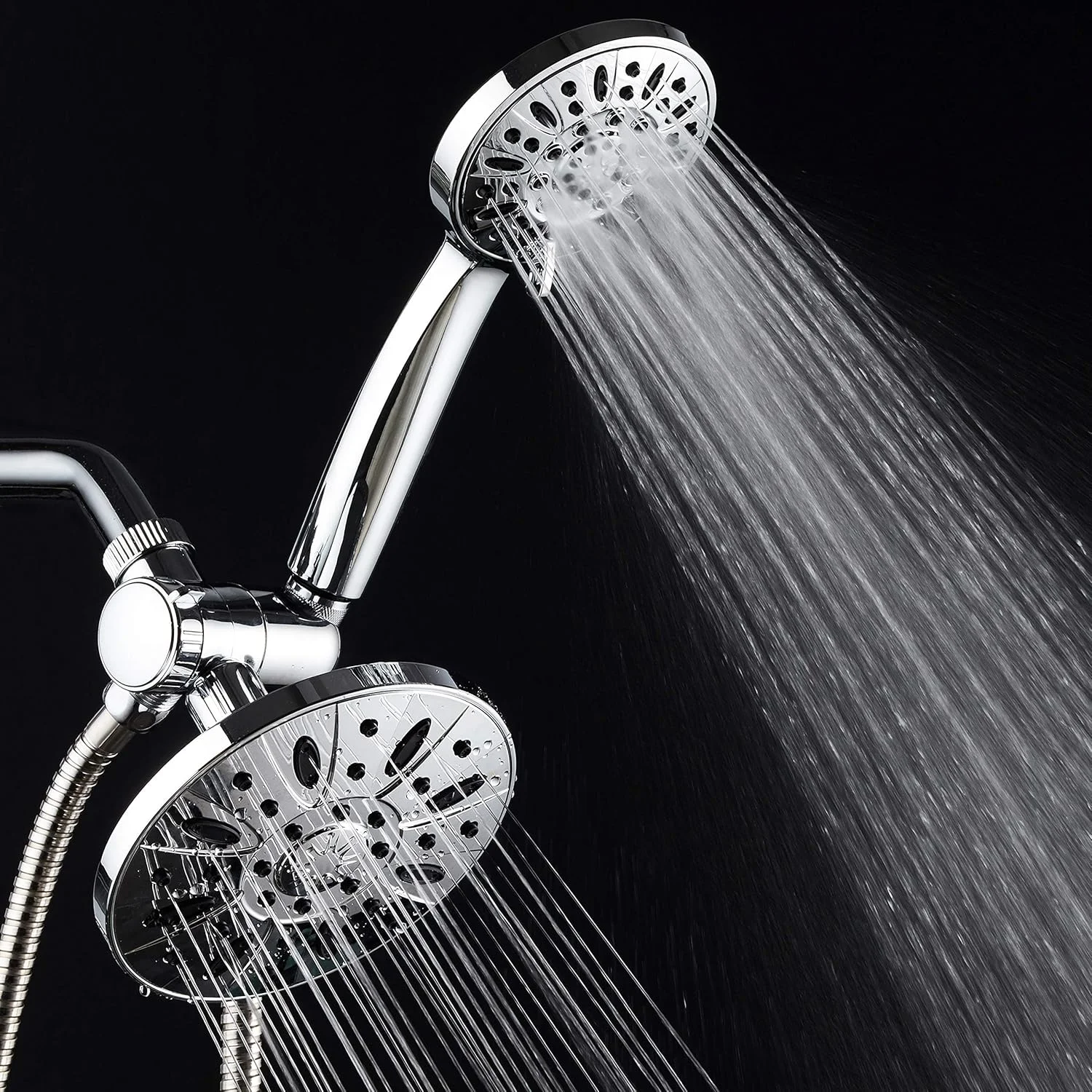 ست دوش حمام سه حالته آکوا دنس با فشار بالا، ترکیبی از بهترین ها - لذت بردن از سردوش بارانی لوکس و دوش دستی 6 حالته به صورت جداگانه یا با هم، روکش کروم
