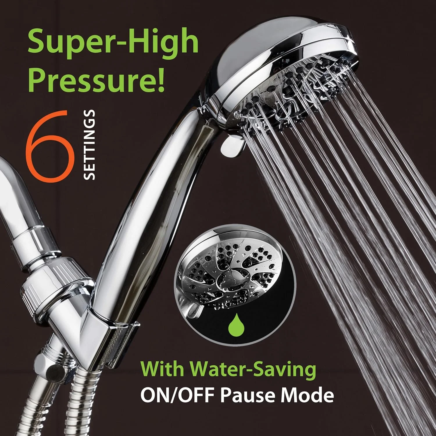 دوش دستی کرومی AquaDance با فشار قوی، دارای 6 حالت و صفحه 3.5 اینچی به همراه شلنگ برای تجربه دوشی بینظیر! به طور رسمی و مستقل آزمایش شده تا استانداردهای سختگیرانه کیفیت و عملکرد ایالات متحده را برآورده کند! دوش دستی کرومی AquaDance با فشار قوی، دارای 6 حالت و صفحه 3.5 اینچی به همراه شلنگ برای تجربه دوشی بینظیر! به طور رسمی و مستقل آزمایش شده تا استانداردهای سختگیرانه کیفیت و عملکرد ایالات متحده را برآورده کند!