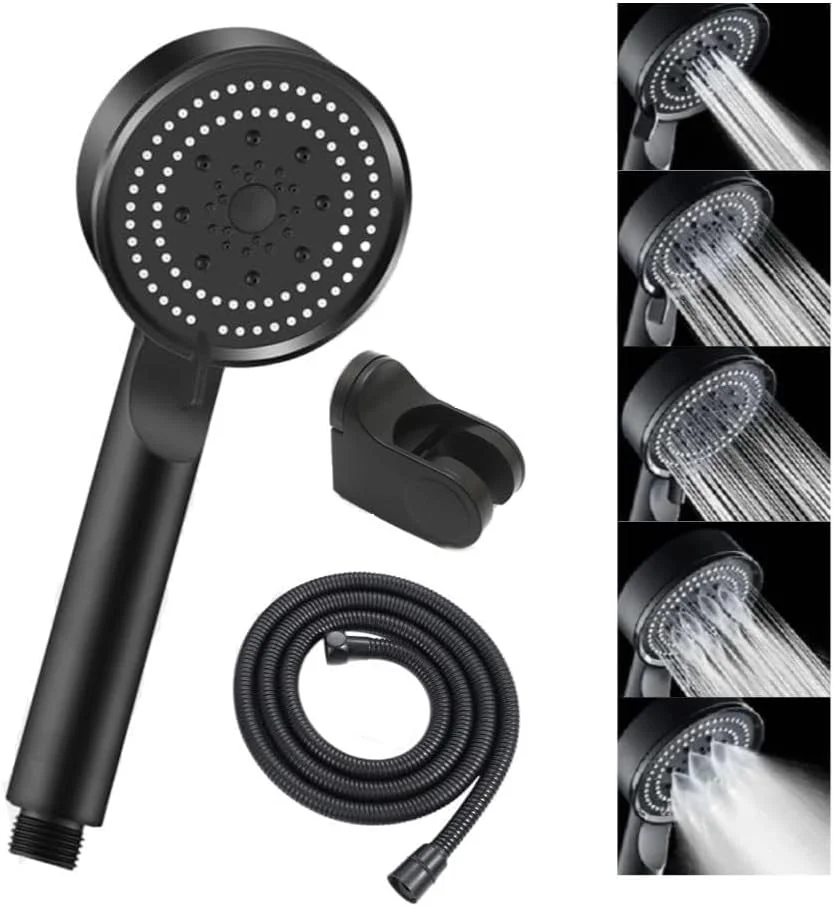 دوش دستی AZRMOH | اسپری دوش حمام | 5 حالت اسپری | دوش صرفه جویی در آب با شلنگ | اسپری نرم جریان آب | لوازم جانبی حمام | سر دوش اسپری صرفه جویی در آب | (A_1)، مشکی دوش دستی AZRMOH | اسپری دوش حمام | 5 حالت اسپری | دوش صرفه جویی در آب با شلنگ | اسپری نرم جریان آب | لوازم جانبی حمام | سر دوش اسپری صرفه جویی در آب | (A_1)، مشکی