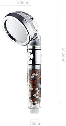 سردوش آنیونی قابل تنظیم با فشار بالا، سردوش دستی با دکمه روشن/خاموش و 3 حالت قابل تنظیم آب