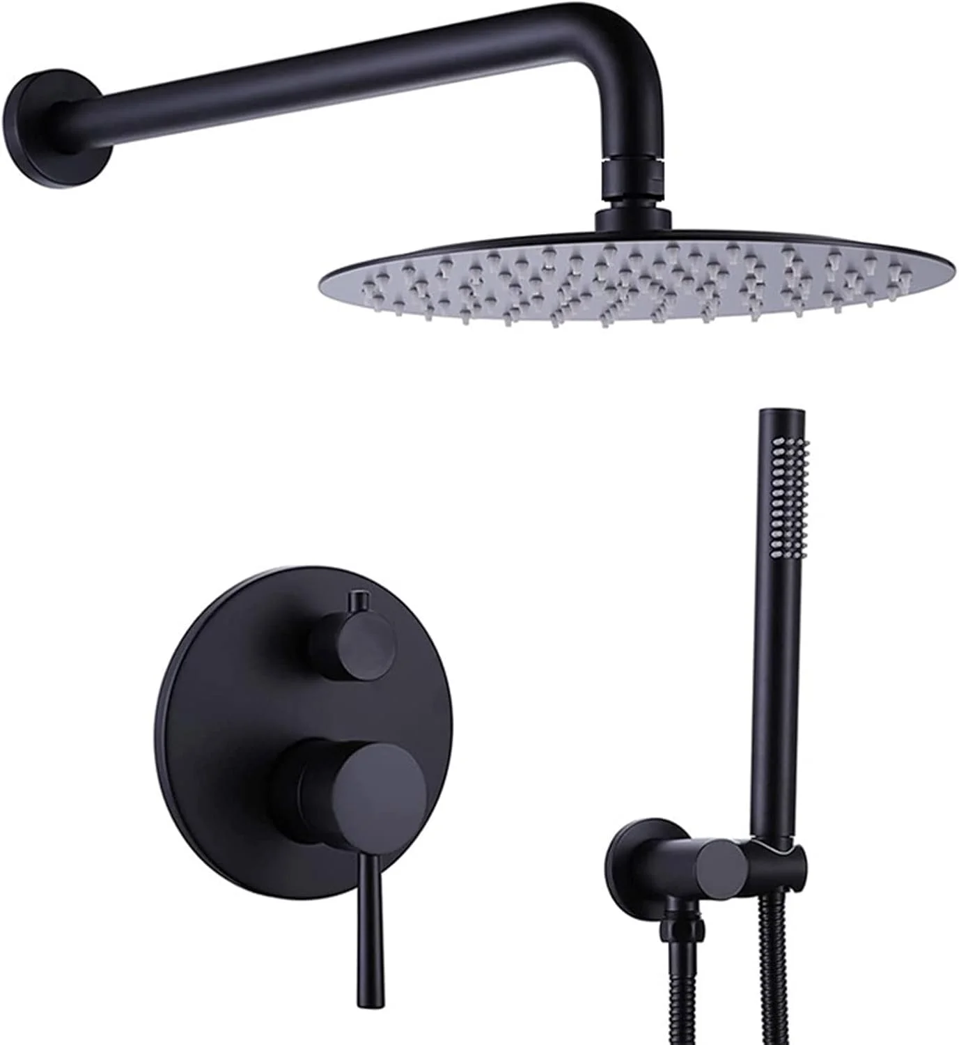 سردوش حمام مشکی بارانی به همراه ست دستی، سردوش دوگانه دیواری با فشار قوی، ست شیرآلات حمام سردوش حمام مشکی بارانی به همراه ست دستی، سردوش دوگانه دیواری با فشار قوی، ست شیرآلات حمام