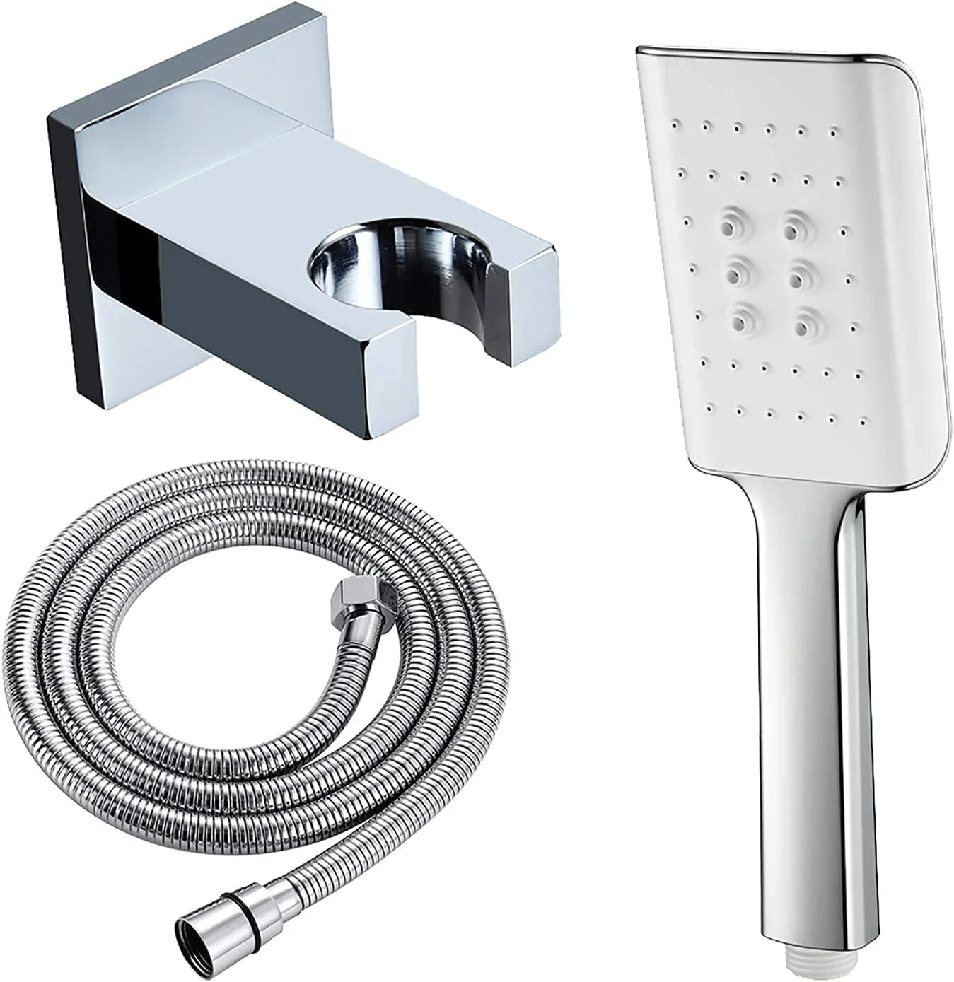 مجموعه سر دوش دستی حمام، توالت، اتاق دوش، سر دوش دستی خود تمیز شونده ABS، سر دوش بارانی، سر دوش ماساژ اسپا، سر دوش دستی مربعی با نازل سیلیکونی، شلنگ دوش