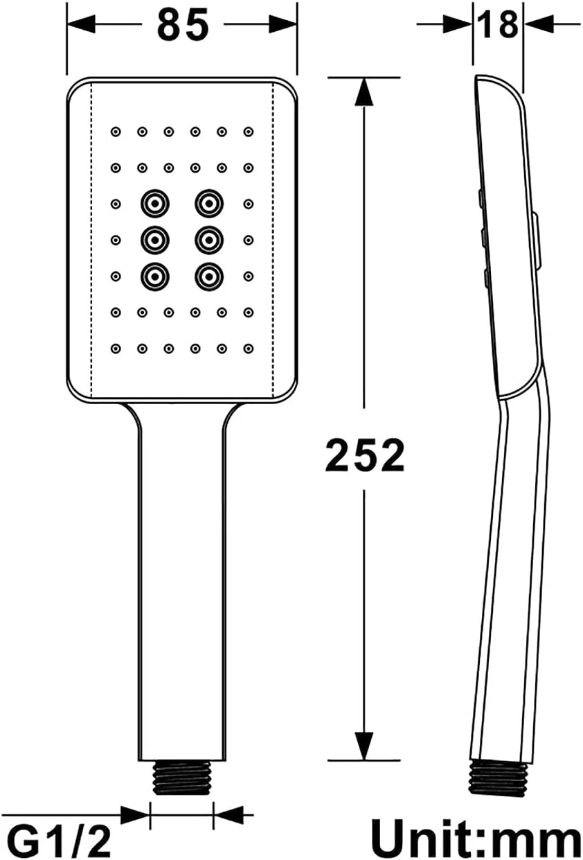 مجموعه سر دوش دستی حمام، توالت، اتاق دوش، سر دوش دستی خود تمیز شونده ABS، سر دوش بارانی، سر دوش ماساژ اسپا، سر دوش دستی مربعی با نازل سیلیکونی، شلنگ دوش