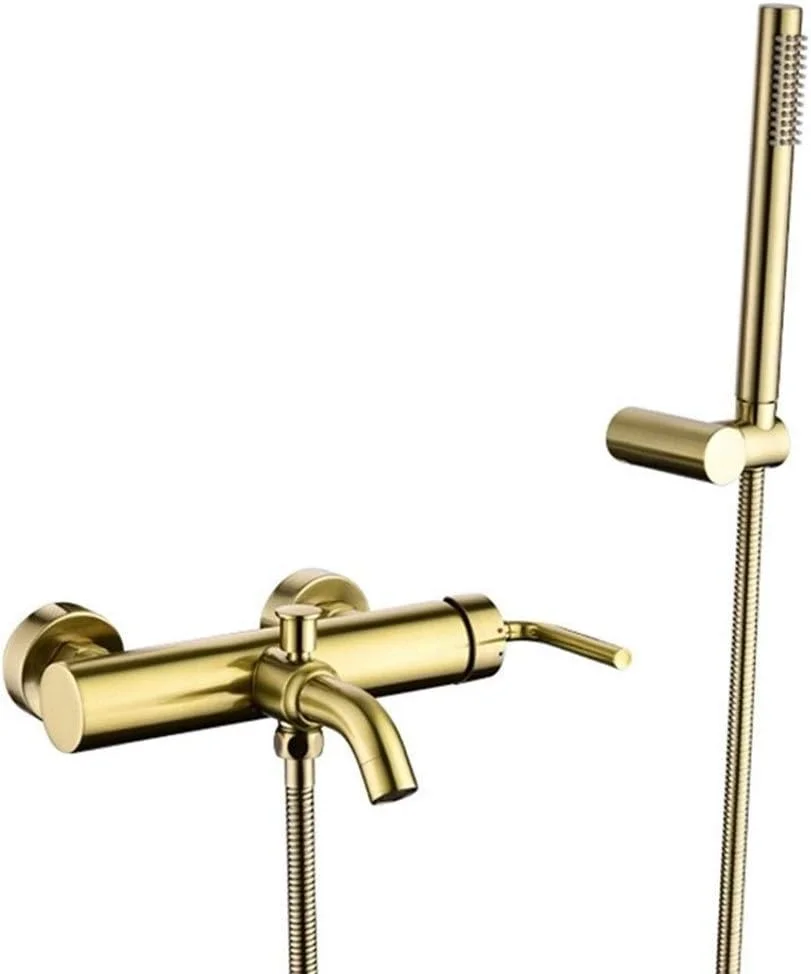 ست شیر دوش دستی حمام، ست شیرآلات دوش با عملکرد دوگانه، طلایی برس خورده حمام، ست دوش دیواری سر دوش حمام