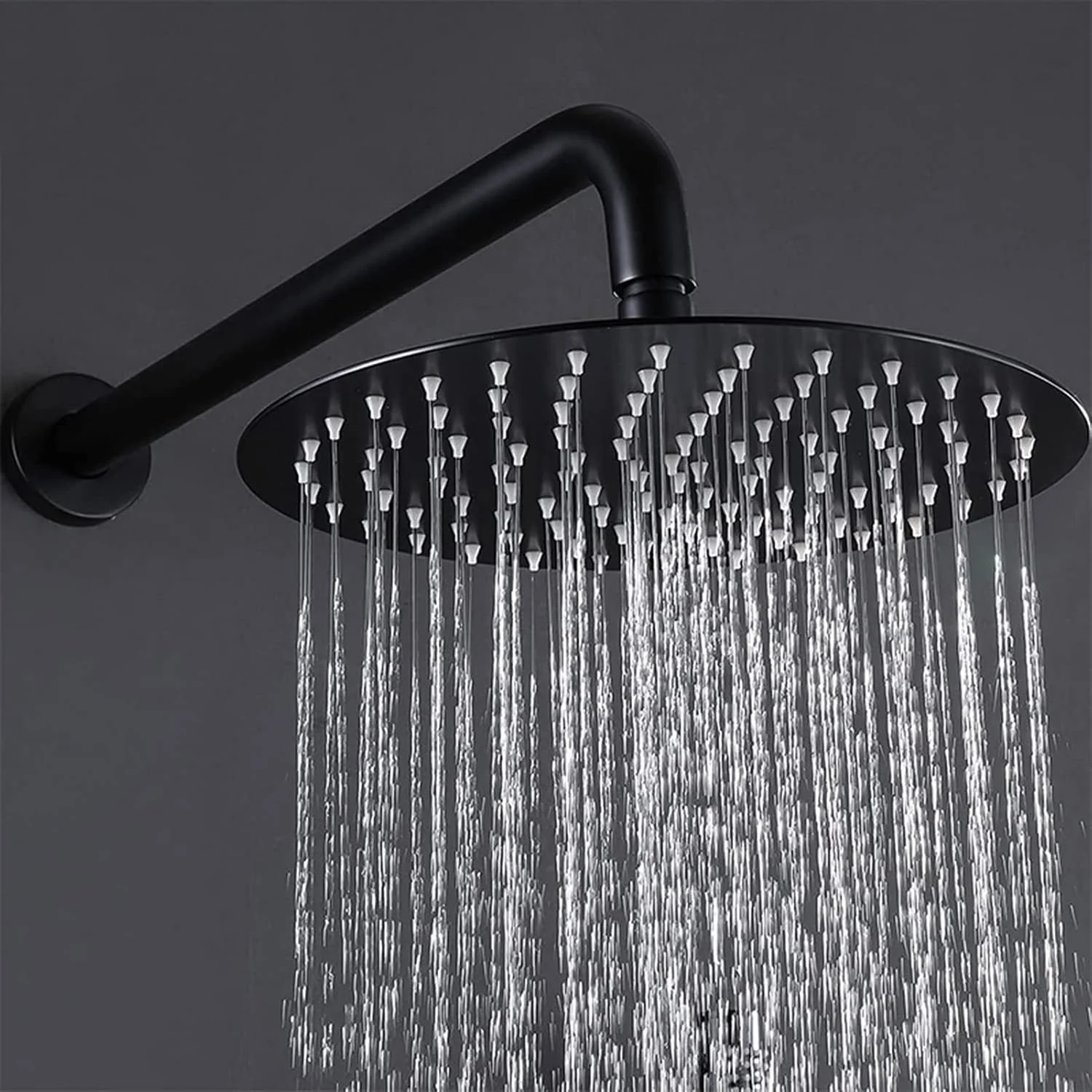 سردوش حمام مشکی بارانی به همراه ست دستی، سردوش دوگانه دیواری با فشار قوی، ست شیرآلات حمام