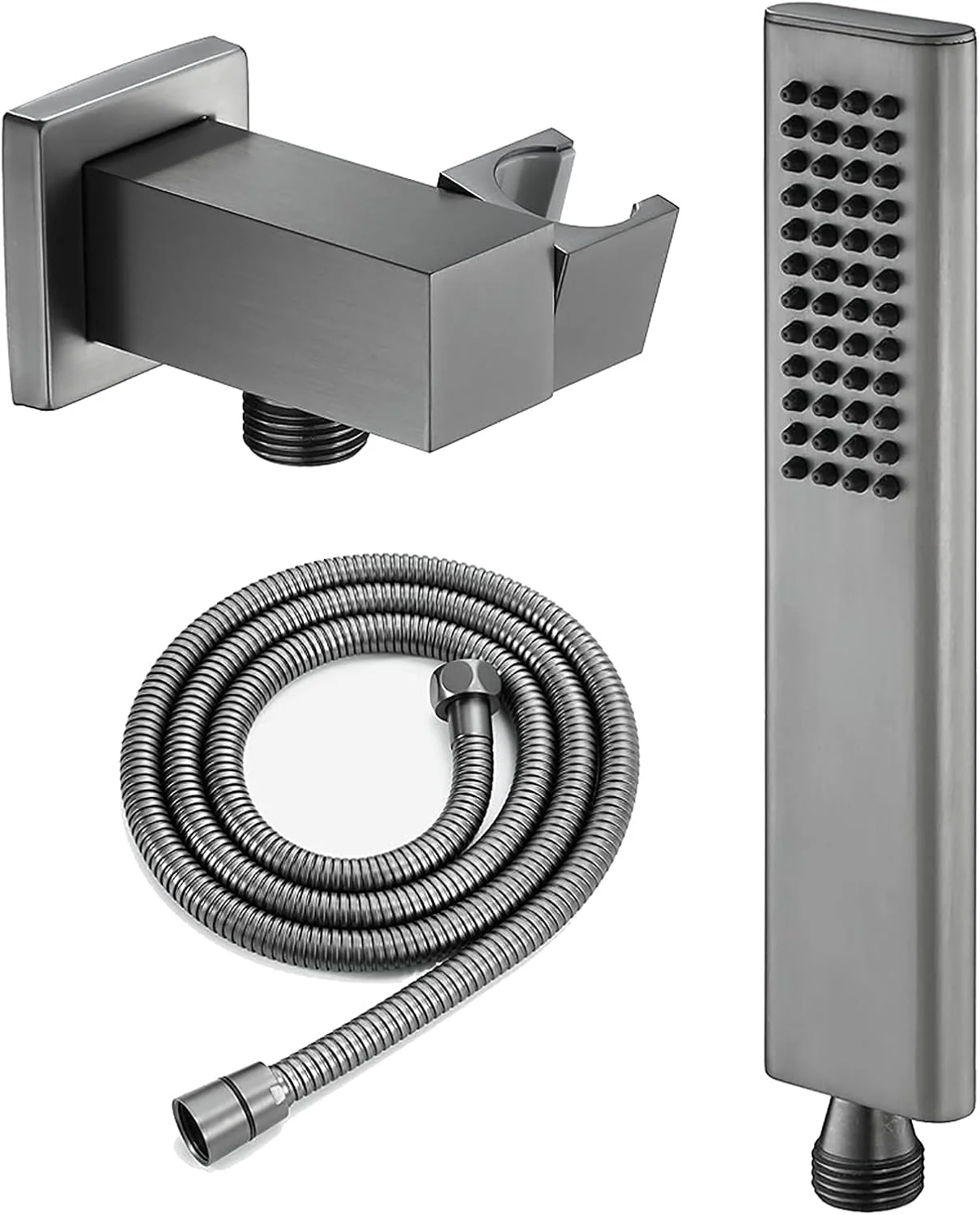 ست سر دوش دستی حمام، توالت، اتاق دوش، سر دوش دستی برنجی، سر دوش بارانی، سر دوش ماساژ اسپا، سر دوش دستی مربعی با شلنگ دوش، نگهدارنده دوش قابل تنظیم، A