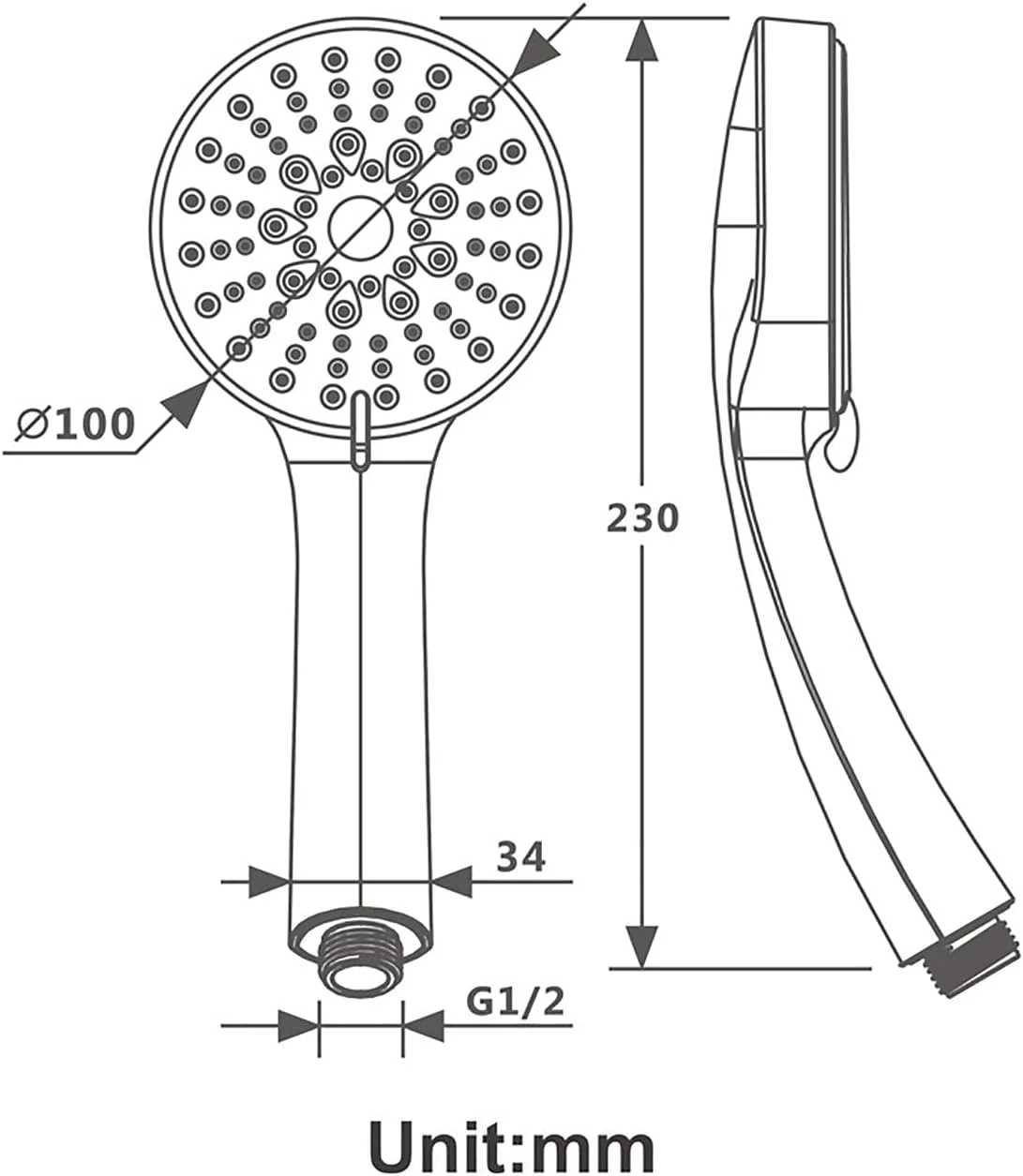 ست دوش دستی حمام، توالت، اتاق دوش، ABS طلایی برس خورده، سر دوش دستی با نازل سیلیکونی، شلنگ دوش، نمایش