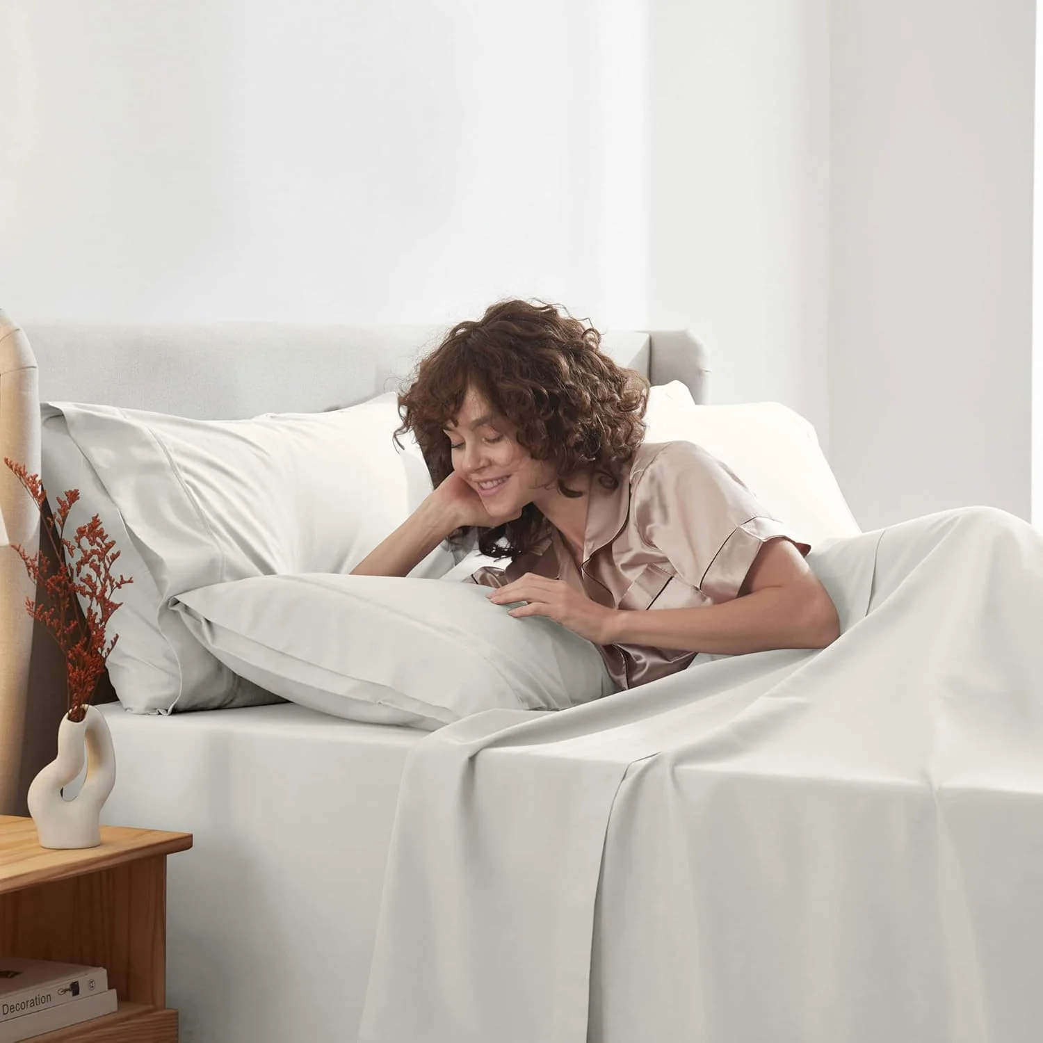 ست ملحفه کوئین نستل با جیب های خیلی عمیق - 6 تکه ملحفه کوئین میکروفایبر نرم با جیب عمیق - ملحفه و روبالشتی مقاوم در برابر رنگ رفتگی - کوئین، سفید مایل به کرم ست ملحفه کوئین نستل با جیب های خیلی عمیق - 6 تکه ملحفه کوئین میکروفایبر نرم با جیب عمیق - ملحفه و روبالشتی مقاوم در برابر رنگ رفتگی - کوئین، سفید مایل به کرم