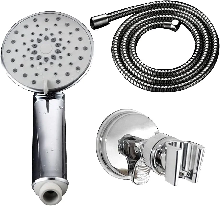 سردوش حمام دستی فشار قوی خانگی با شلنگ استیل 1.5 متری و رابط 20 میلی متری