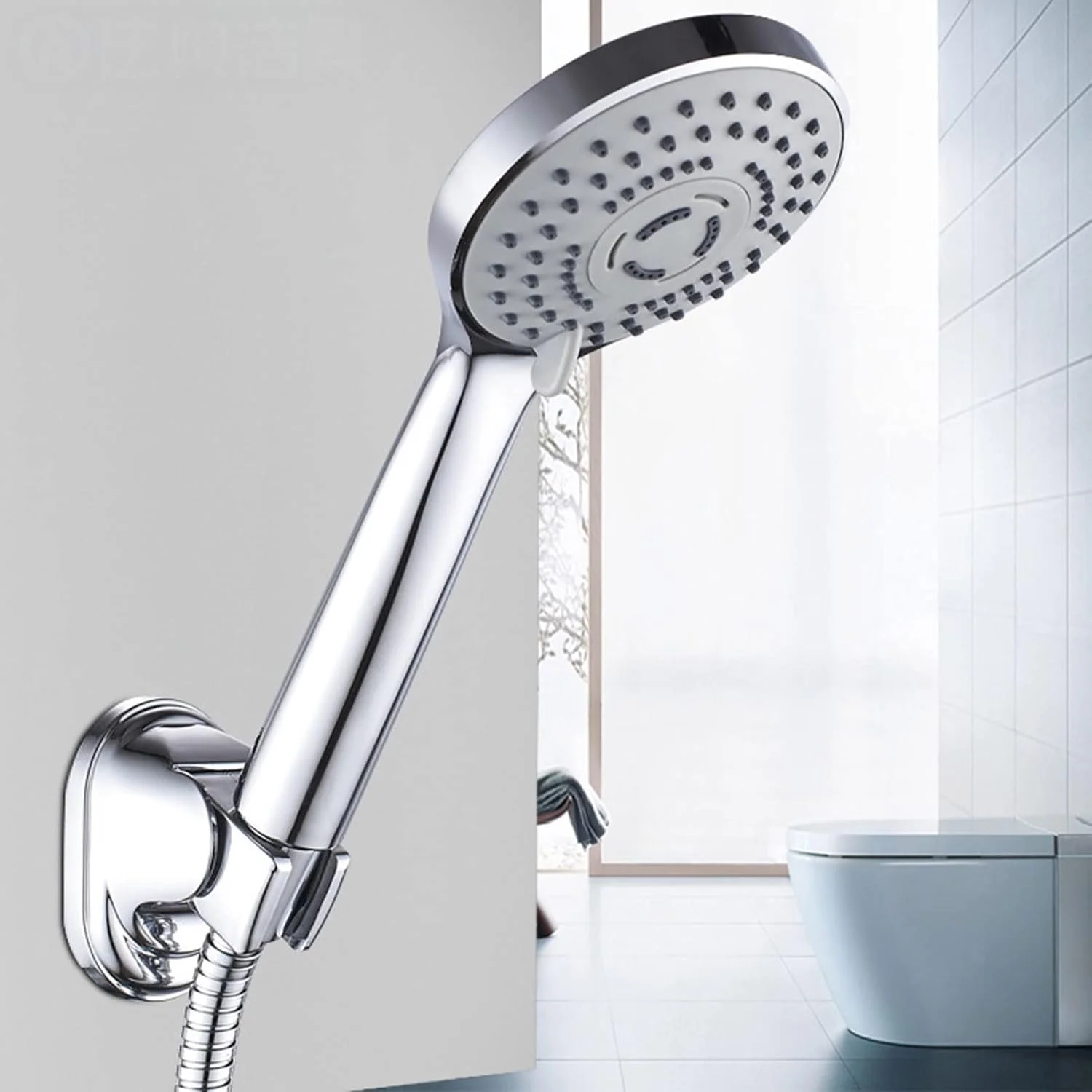 ست دوش حمام لوکس، سیستم دوش دیواری با روکش کروم و سردوش دستی