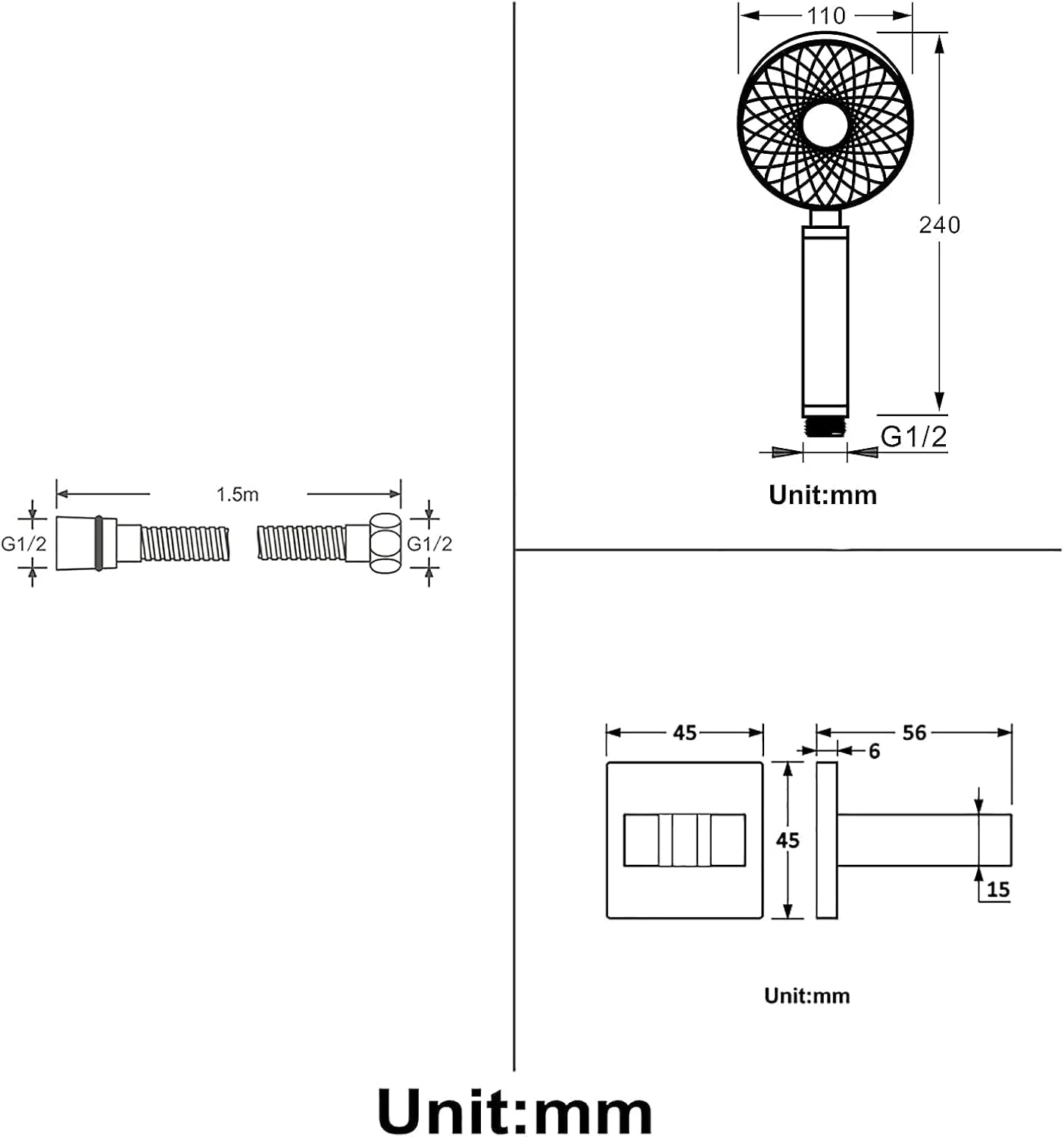 مجموعه سر دوش چند منظوره دستی برای حمام، توالت و اتاق دوش، سر دوش دستی ABS، سر دوش بارانی، سر دوش ماساژ اسپا، سر دوش دستی گرد با شلنگ دوش و نگهدارنده دوش، سفید مجموعه سر دوش چند منظوره دستی برای حمام، توالت و اتاق دوش، سر دوش دستی ABS، سر دوش بارانی، سر دوش ماساژ اسپا، سر دوش دستی گرد با شلنگ دوش و نگهدارنده دوش، سفید