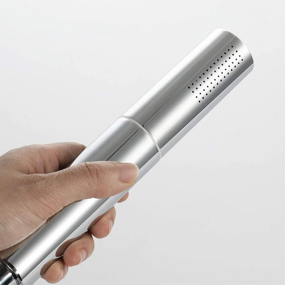 دوش دستی حمام HXSMK، سردوش دستی گرد قابل حمل 2 حالته، روکش کروم