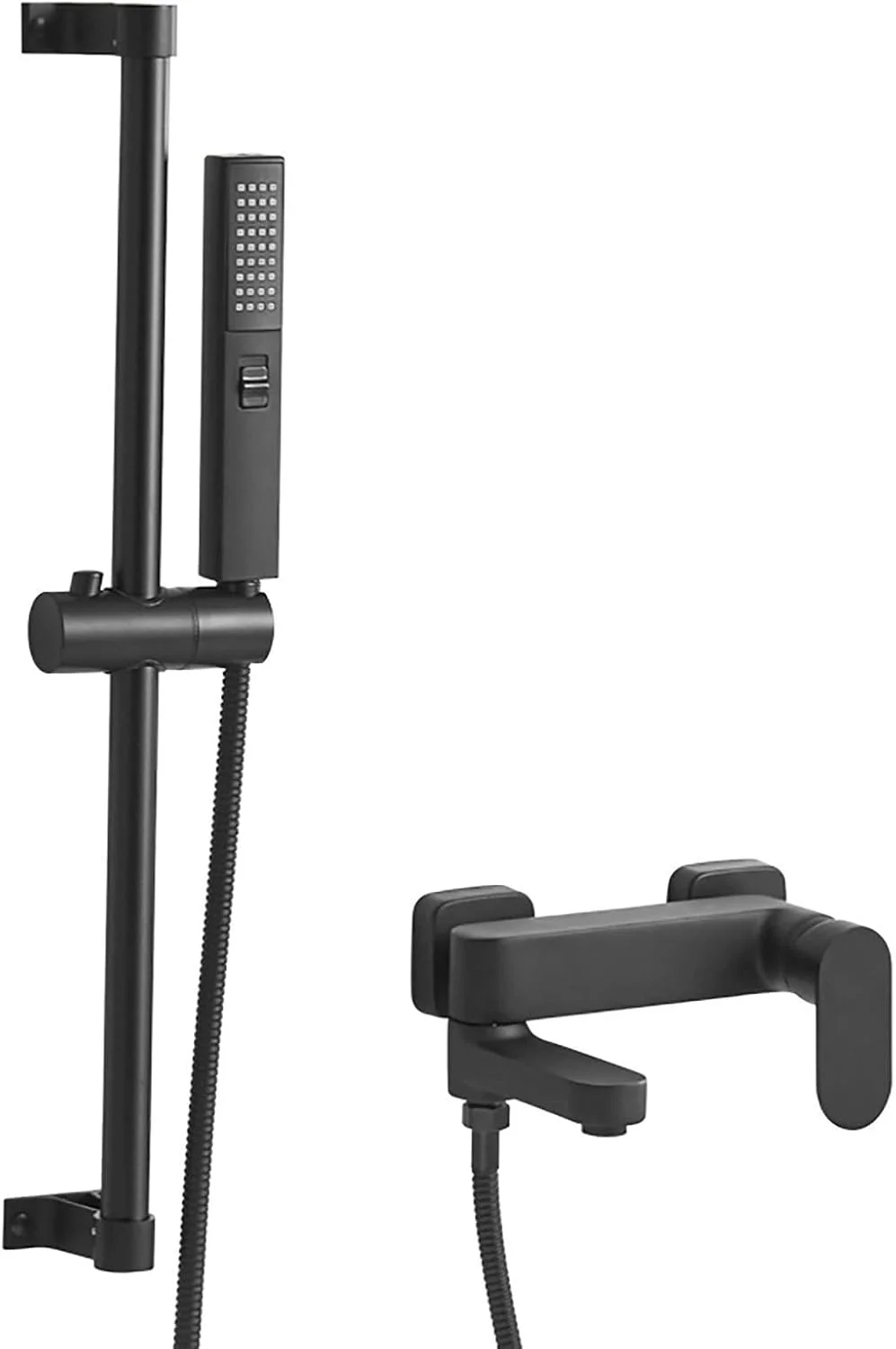 شیر وان حمام برنجی مشکی، شیر وان تک دستگیره دوگانه، شیر وان نصب شده روی دیوار با قابلیت چرخش، شیر مخلوط حمام با دوش دستی و میله دوش بالابر شیر وان حمام برنجی مشکی، شیر وان تک دستگیره دوگانه، شیر وان نصب شده روی دیوار با قابلیت چرخش، شیر مخلوط حمام با دوش دستی و میله دوش بالابر