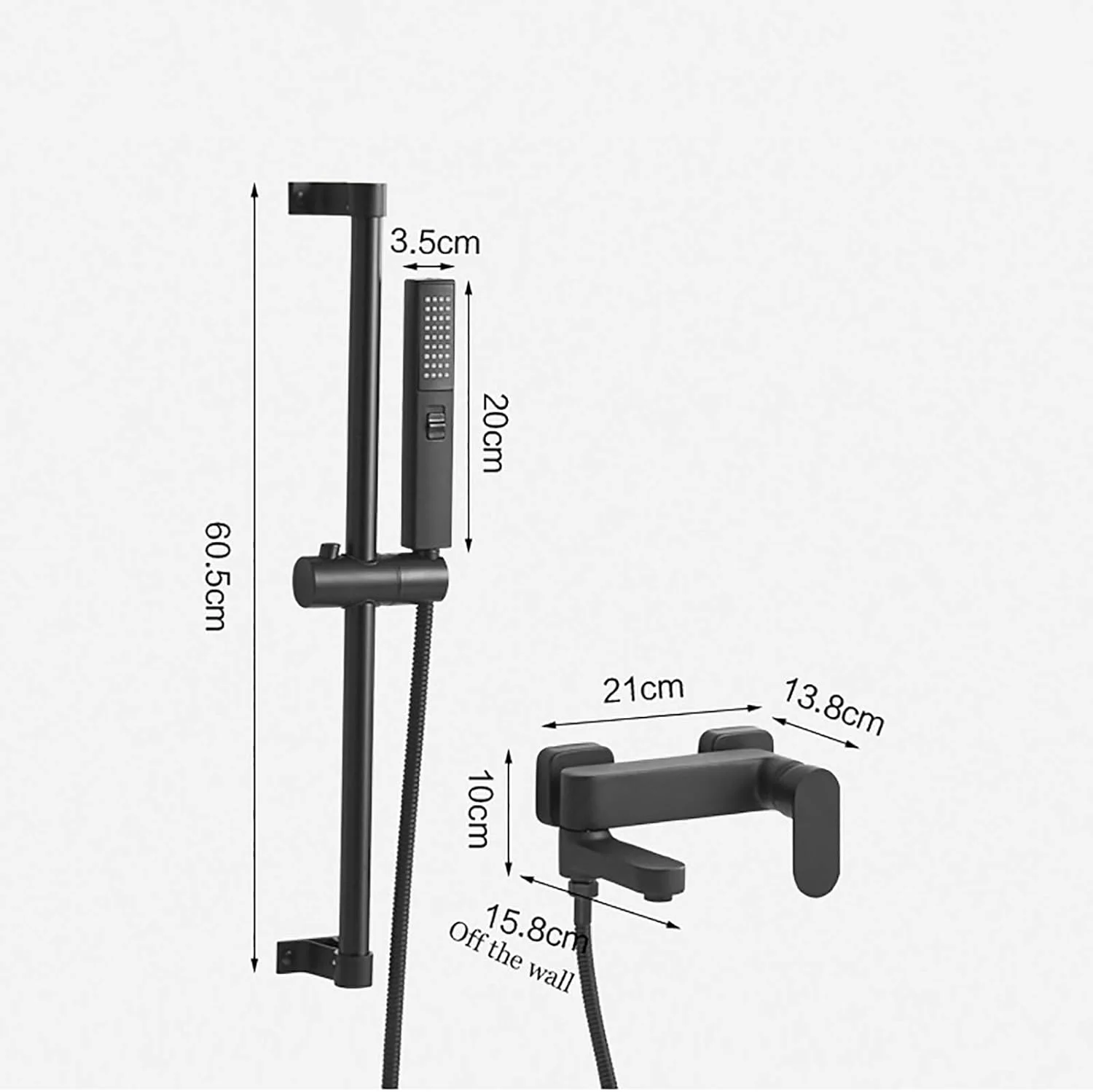 شیر وان حمام برنجی مشکی، شیر وان تک دستگیره دوگانه، شیر وان نصب شده روی دیوار با قابلیت چرخش، شیر مخلوط حمام با دوش دستی و میله دوش بالابر شیر وان حمام برنجی مشکی، شیر وان تک دستگیره دوگانه، شیر وان نصب شده روی دیوار با قابلیت چرخش، شیر مخلوط حمام با دوش دستی و میله دوش بالابر