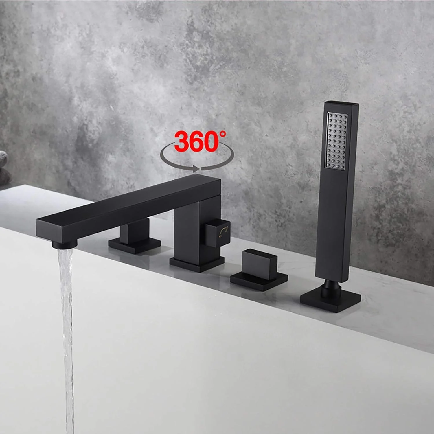 شیر حمام با دوش دستی، شیر پرکن وان برنجی با دهانه بزرگ، شیر وان 2 دسته 4 سوراخ، شیر مخلوط کن پرکن نصب شده روی عرشه برای حمام، طلایی برس خورده شیر حمام با دوش دستی، شیر پرکن وان برنجی با دهانه بزرگ، شیر وان 2 دسته 4 سوراخ، شیر مخلوط کن پرکن نصب شده روی عرشه برای حمام، طلایی برس خورده