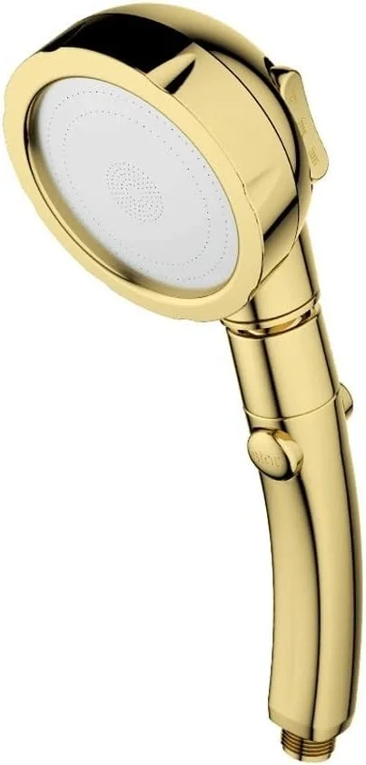 سردوش دستی حمام، سردوش دستی مدرن تقویت کننده آب سه سرعته، برای تجربه دوش گرفتن نهایی (رنگ: طلایی)