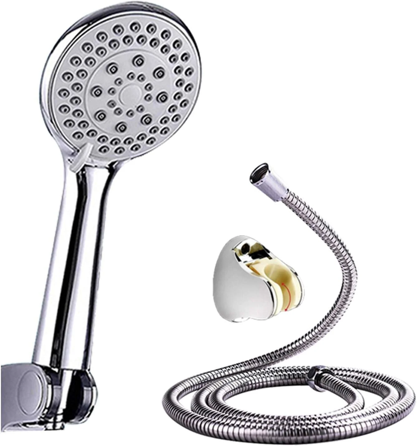 ست سر دوش 3 تکه، اسپری کننده استیل ضد زنگ قابل تنظیم و جداشدنی شطاف با شلنگ و پایه کششی