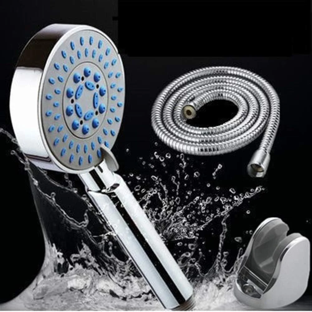 دوش دستی، هدست با شلنگ 1.5 متری و نگهدارنده براکت، سر دوش قابل تنظیم با فشار بالا و صرفه جویی در آب با 5 عملکرد کروم ضد رسوب برای حمام