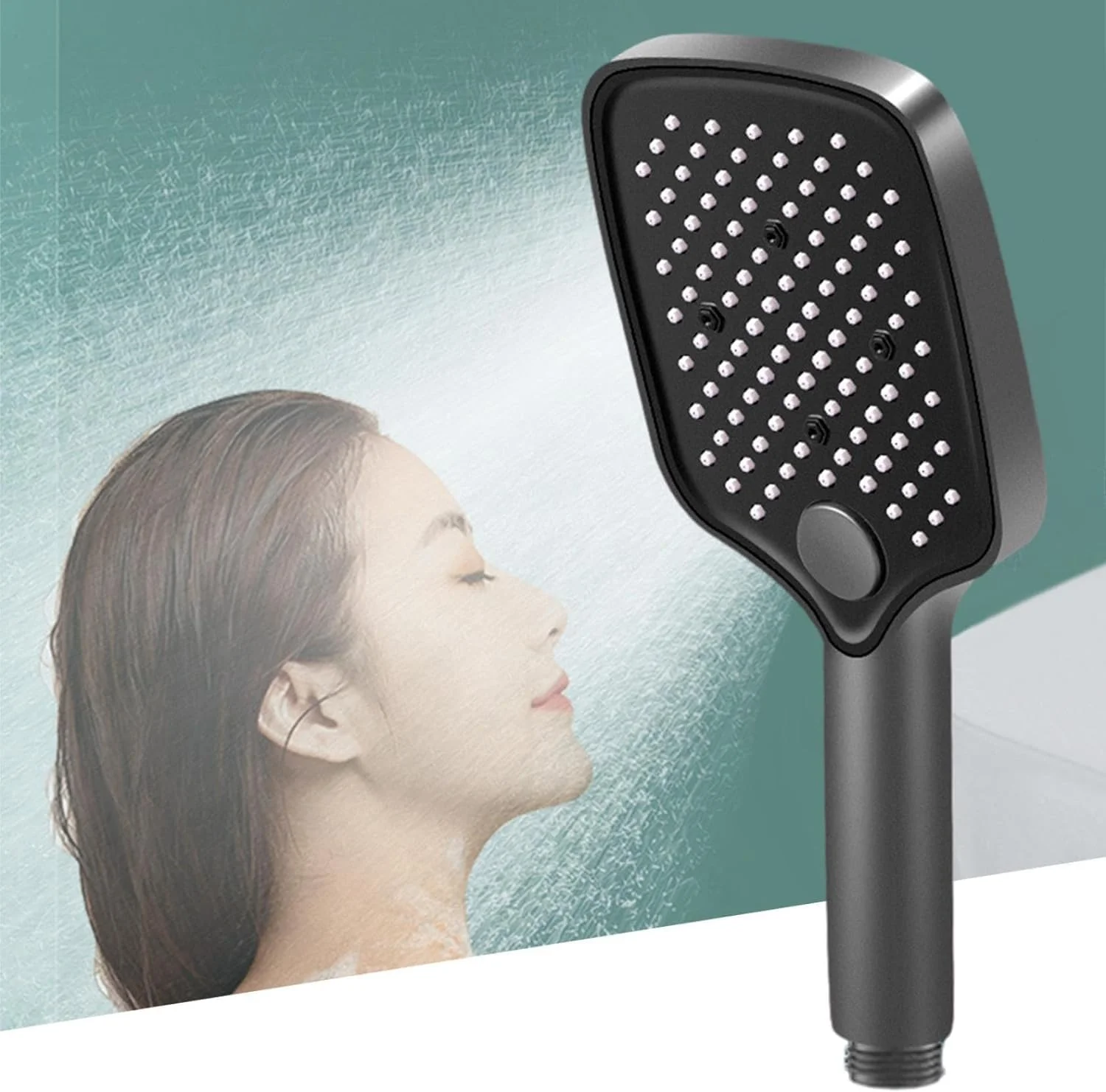 سردوش حمام دستی، سردوش فشار قوی، سردوش دستی با 4 حالت اسپری، دکمه فشاری روشن/خاموش، اسپری بدن با قابلیت تنظیم زاویه و صرفه جویی در آب، مناسب برای