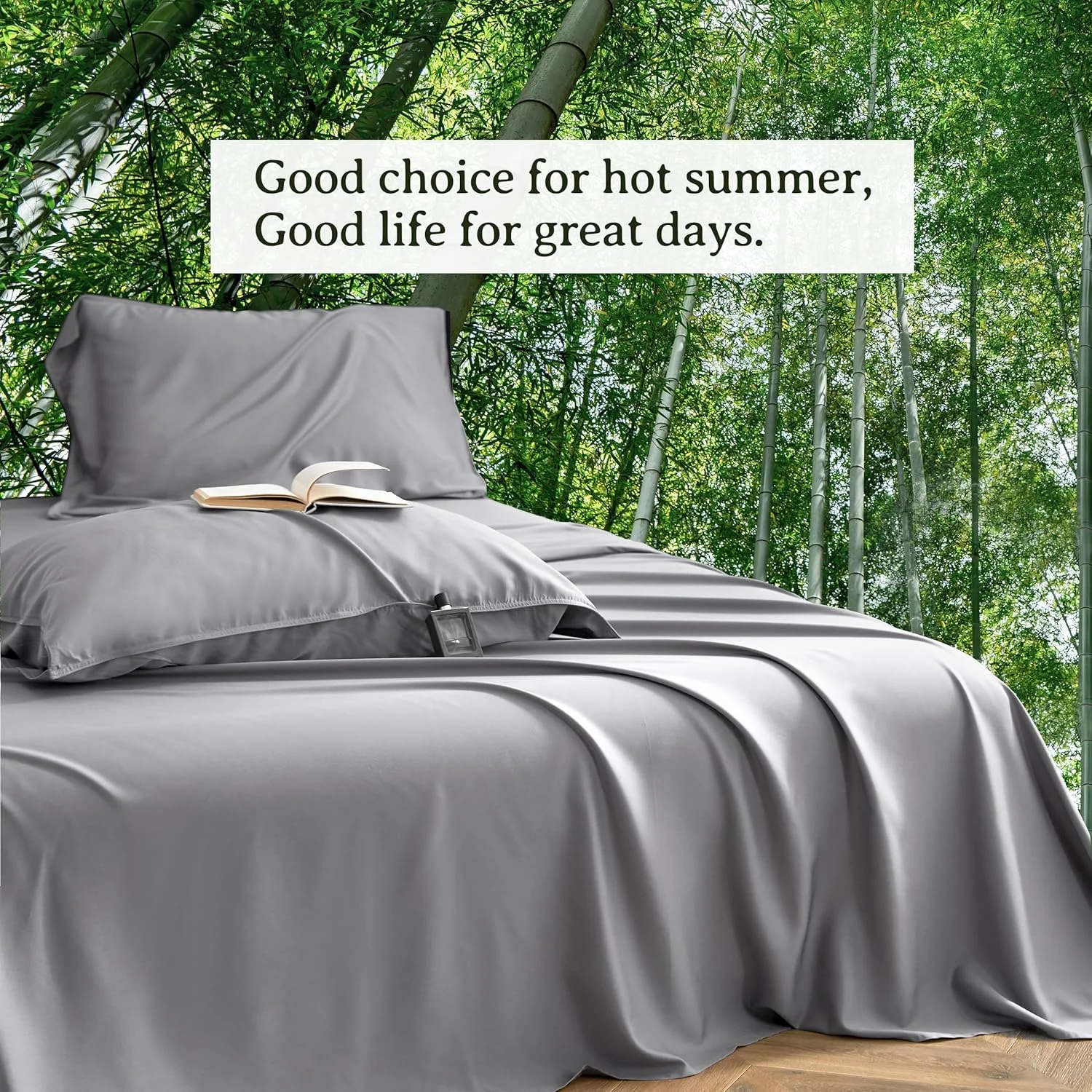 ست ملحفه 4 تکه ویسکوز 100% بامبو Simple&Opulence، خنک کننده برای افراد گرمایی، ست ملحفه نرم و تنفسی، جیب های عمیق 15 اینچی (38 سانتی متر)، ملحفه های ملافه ابریشمی لوکس هتل (خاکستری، کوئین) ست ملحفه 4 تکه ویسکوز 100% بامبو Simple&Opulence، خنک کننده برای افراد گرمایی، ست ملحفه نرم و تنفسی، جیب های عمیق 15 اینچی (38 سانتی متر)، ملحفه های ملافه ابریشمی لوکس هتل (خاکستری، کوئین)