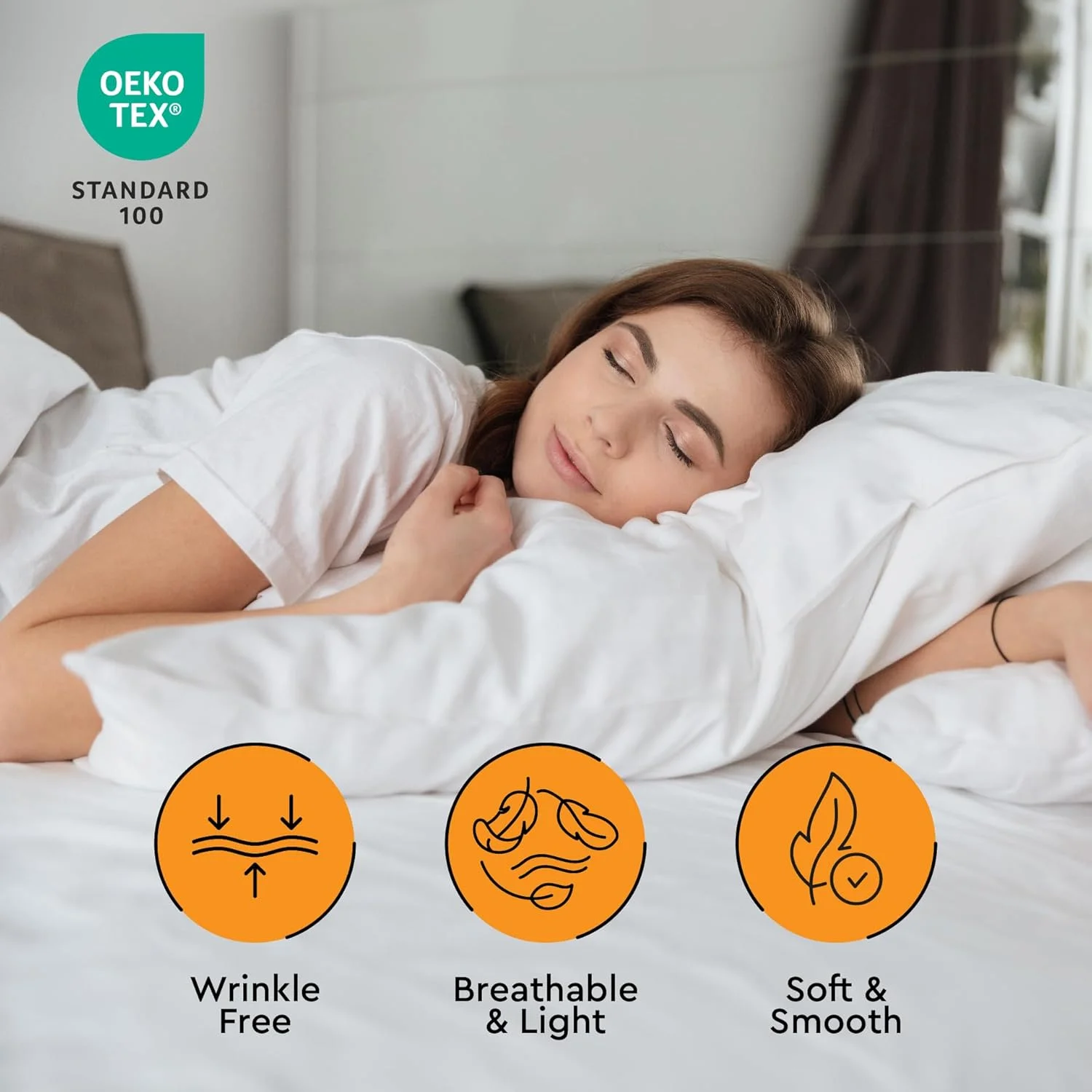 ست ملحفه میکروفایبر اسلیپ مانترا - شامل 1 ملحفه تخت و 1 ملحفه کش دار و 2 روبالشی - تنفس پذیر، نرم - بدون چروک و قابل شستشو در ماشین لباسشویی - ملحفه برای تخت سایز کوئین - سفید، ست 4 تکه ست ملحفه میکروفایبر اسلیپ مانترا - شامل 1 ملحفه تخت و 1 ملحفه کش دار و 2 روبالشی - تنفس پذیر، نرم - بدون چروک و قابل شستشو در ماشین لباسشویی - ملحفه برای تخت سایز کوئین - سفید، ست 4 تکه