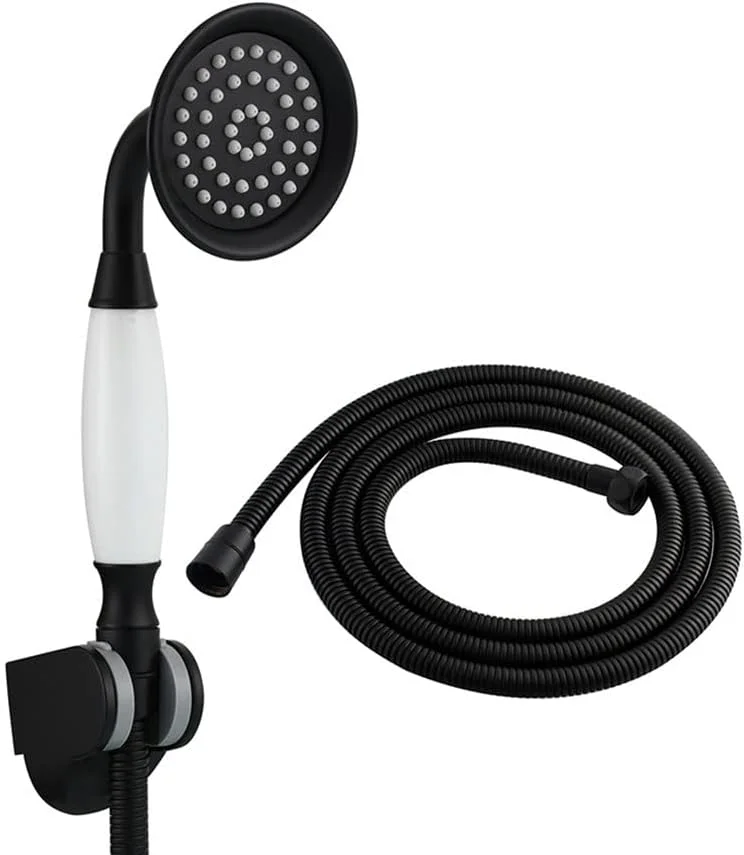 دوش دستی، دوش دستی رترو، آبپاش بارانی وینتیج، سر دوش سرامیکی برنجی طرح تلفن، سر دوش گرد طلایی با شلنگ 1.5 متری + براکت، برای حمام