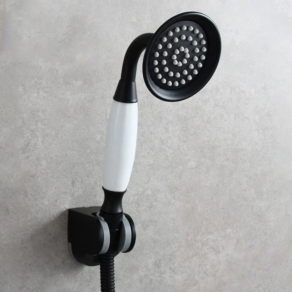 دوش دستی، دوش دستی رترو، آبپاش بارانی وینتیج، سر دوش سرامیکی برنجی طرح تلفن، سر دوش گرد طلایی با شلنگ 1.5 متری + براکت، برای حمام