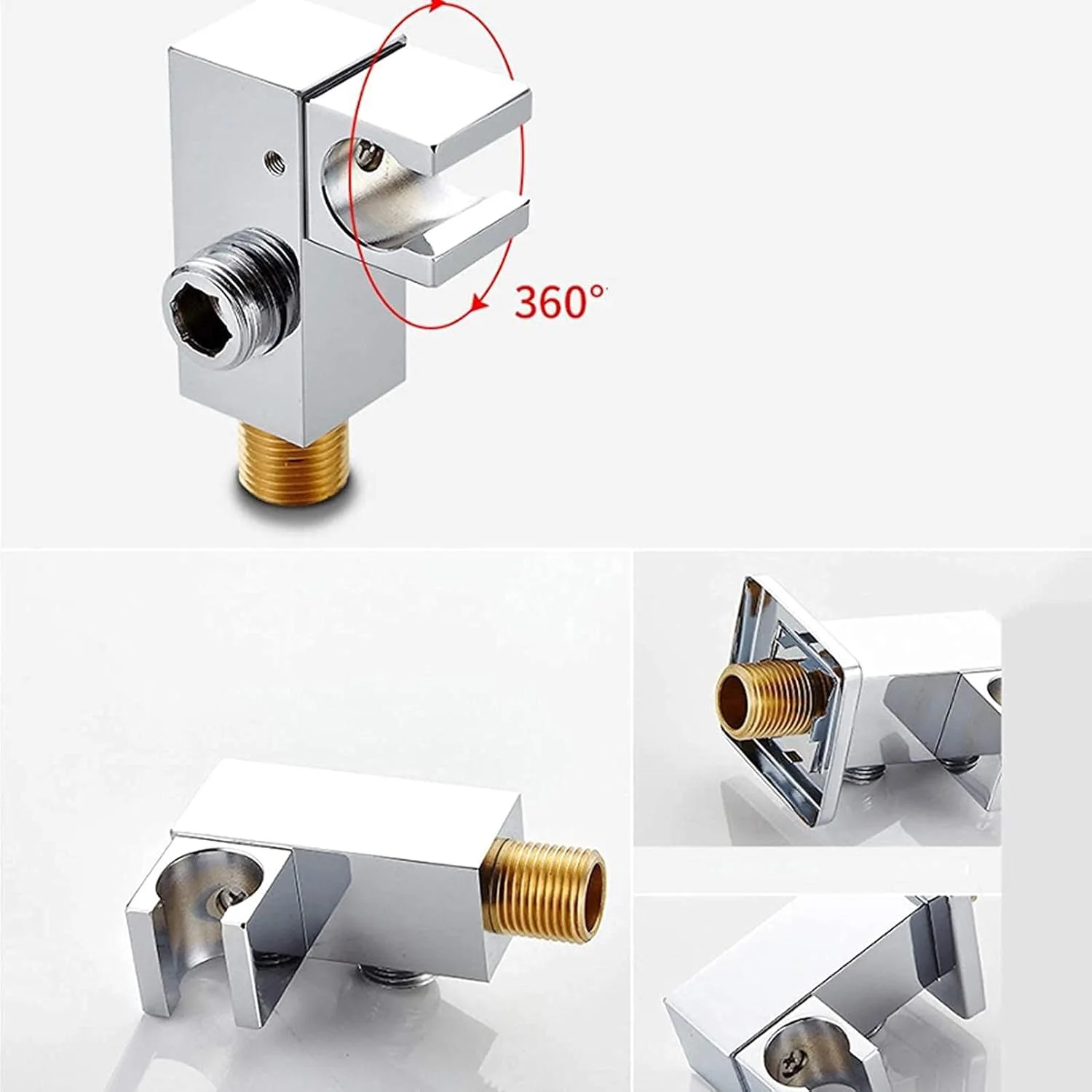نگهدارنده سردوش قابل تنظیم کروم، نگهدارنده سردوش دستی برنجی، نگهدارنده دیواری سردوش، نگهدارنده سردوش مربعی، G1