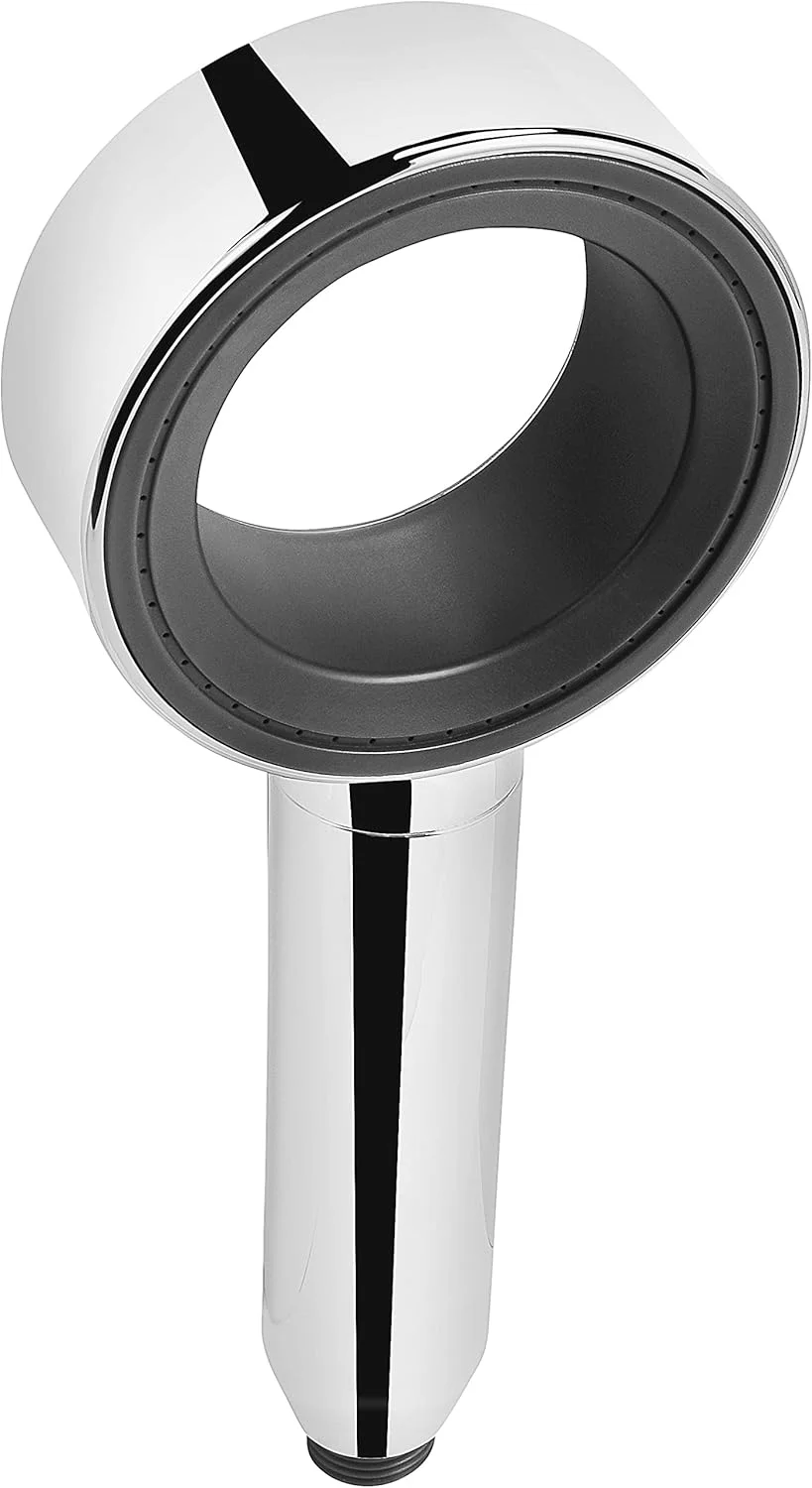 دوش دستی کورنات Leomil TECB3479، قطر 100 میلی متر، روکش کروم، 2 حالت پاشش نرمال و ملایم، ضد رسوب و دارای قطعه کاهنده مصرف آب Eco Head برای دوش و حمام، کروم/خاکستری