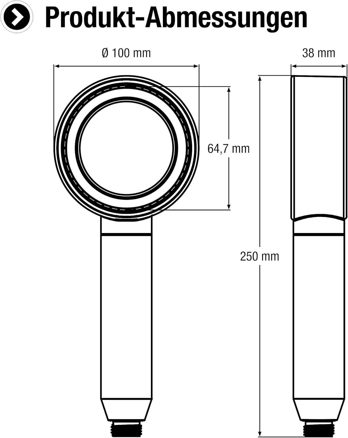 دوش دستی کورنات Leomil TECB3479، قطر 100 میلی متر، روکش کروم، 2 حالت پاشش نرمال و ملایم، ضد رسوب و دارای قطعه کاهنده مصرف آب Eco Head برای دوش و حمام، کروم/خاکستری