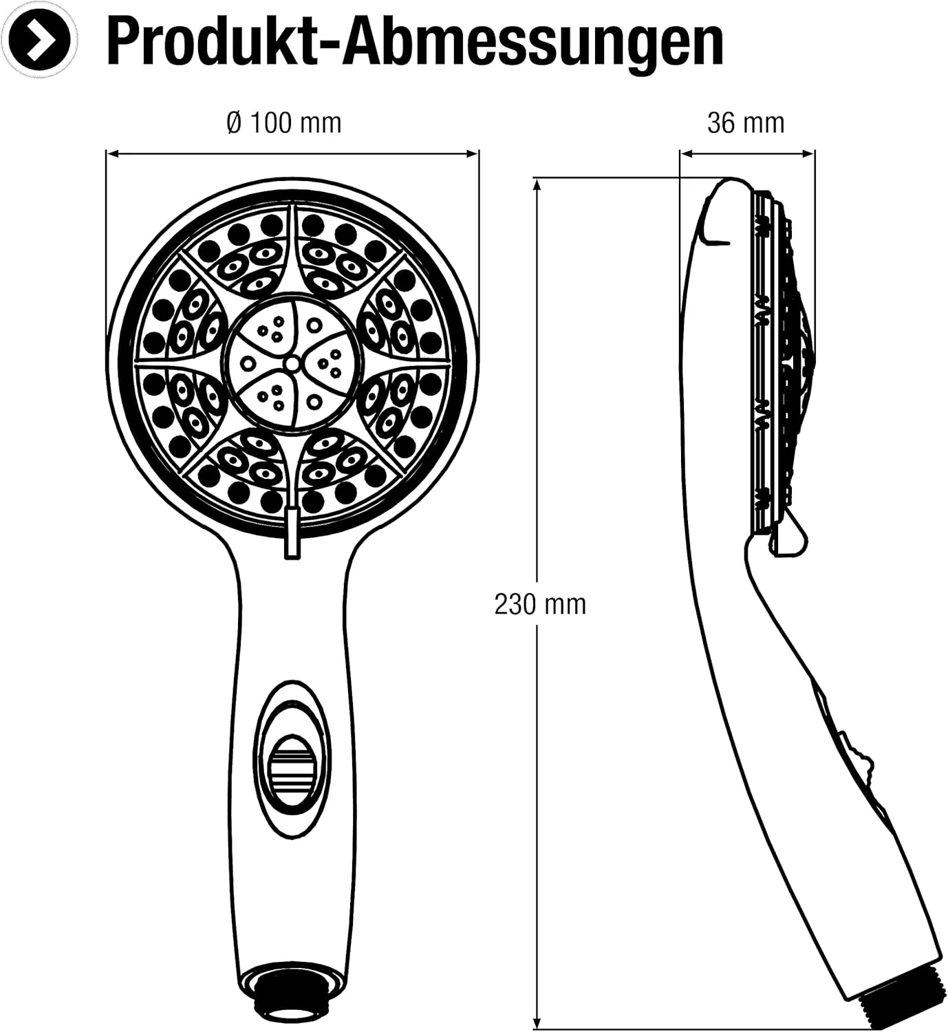 سردوش دستی کورنات Canzano New TECB3477 - قطر سر دوش 100 میلی متر - روکش کروم - 3 حالت پاشش - نرمال و ماساژ - قطع کننده آب و ضد رسوب